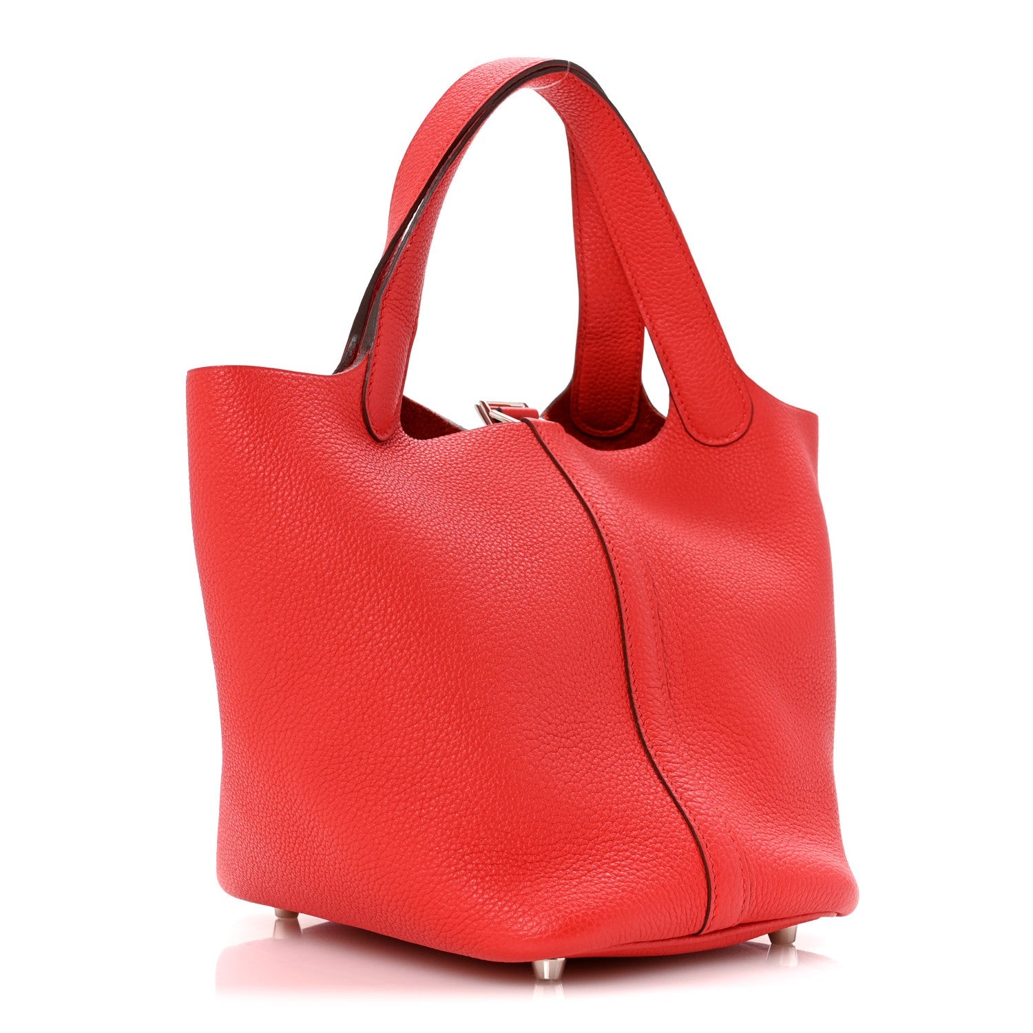 Taurillon Clemence Picotin Lock 18 PM Rouge Tomate