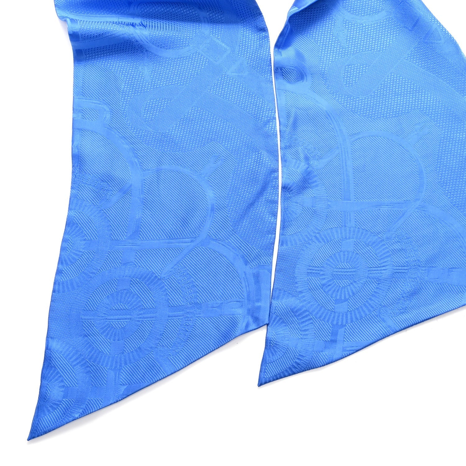 Silk Jacquard Eperon D'Or Remix Maxi Twilly Cut Blue