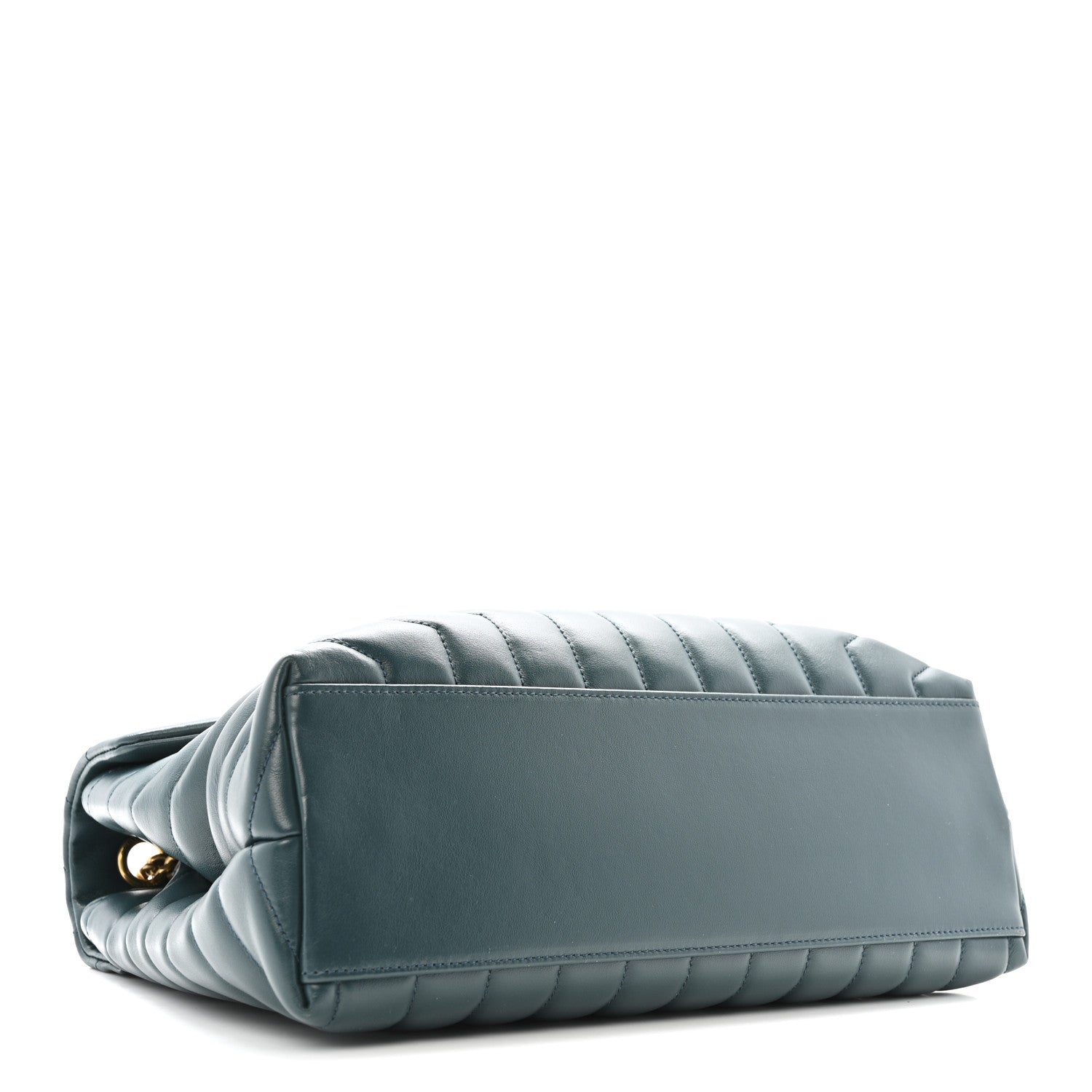 Calfskin Y Quilted Monogram Medium Loulou Chain Satchel Sea Turquoise
