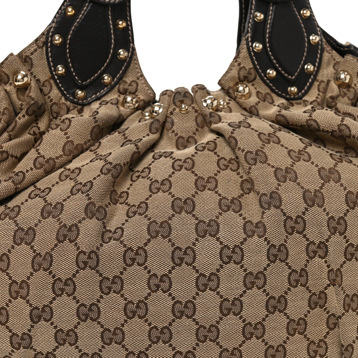 Monogram Studded Medium Pelham Shoulder Bag Dark Brown