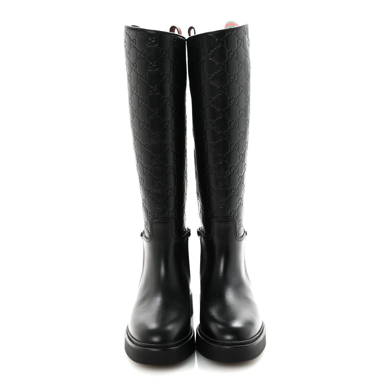 Shiny Calfskin Michelangelo Slim Horsebit Riding Boots 38 Black