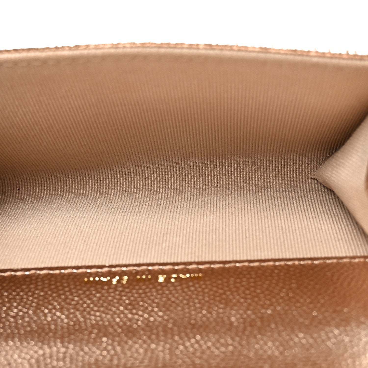 Metallic Caviar Quilted CC Flap Card Holder Copper