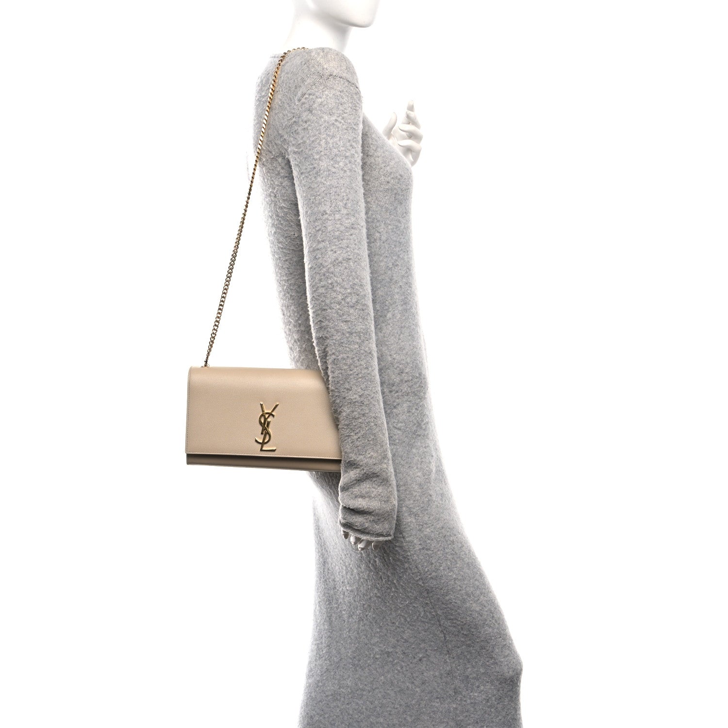 Grain De Poudre Medium Monogram Kate Satchel Nude Powder