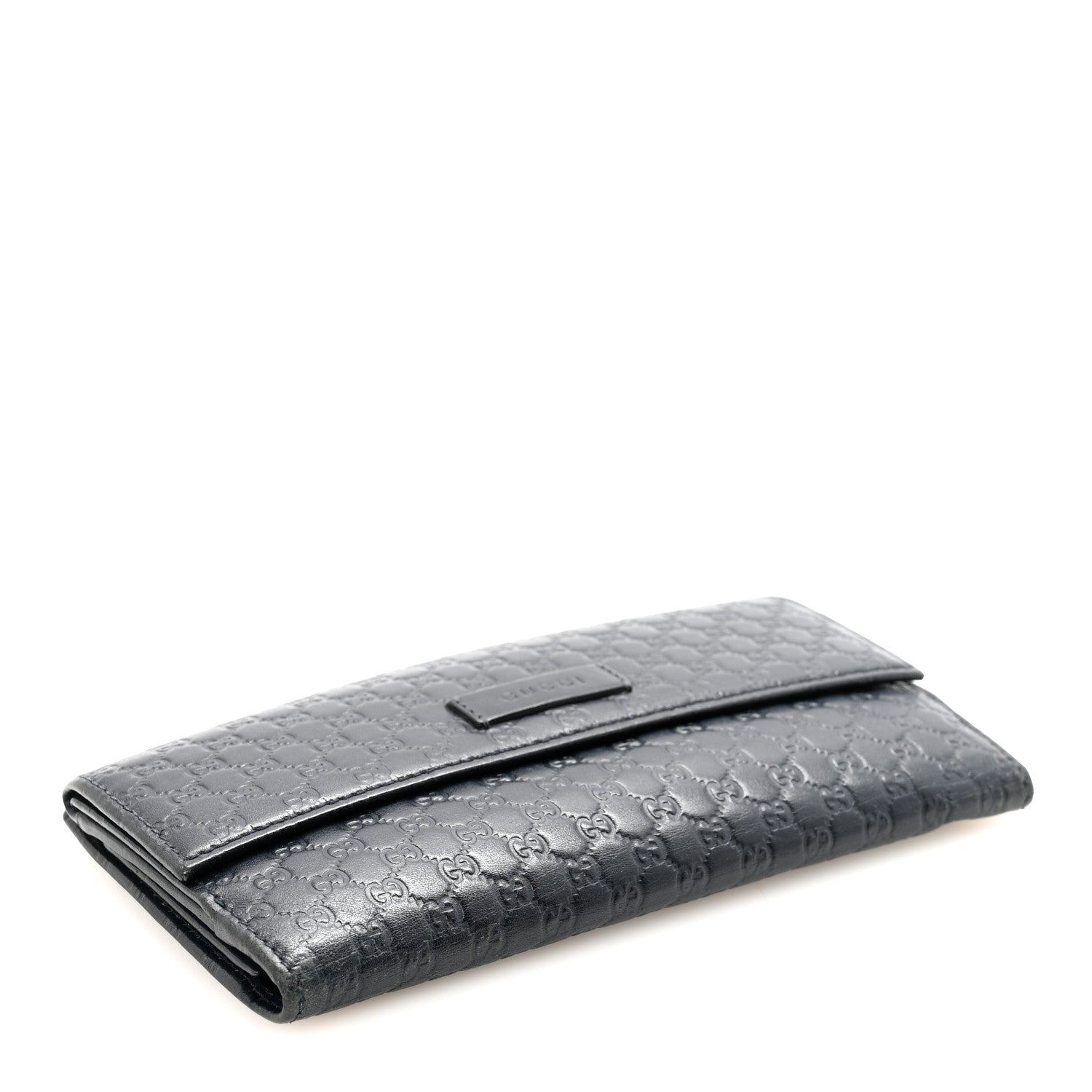 Microguccissima Continental Flap Wallet Navy
