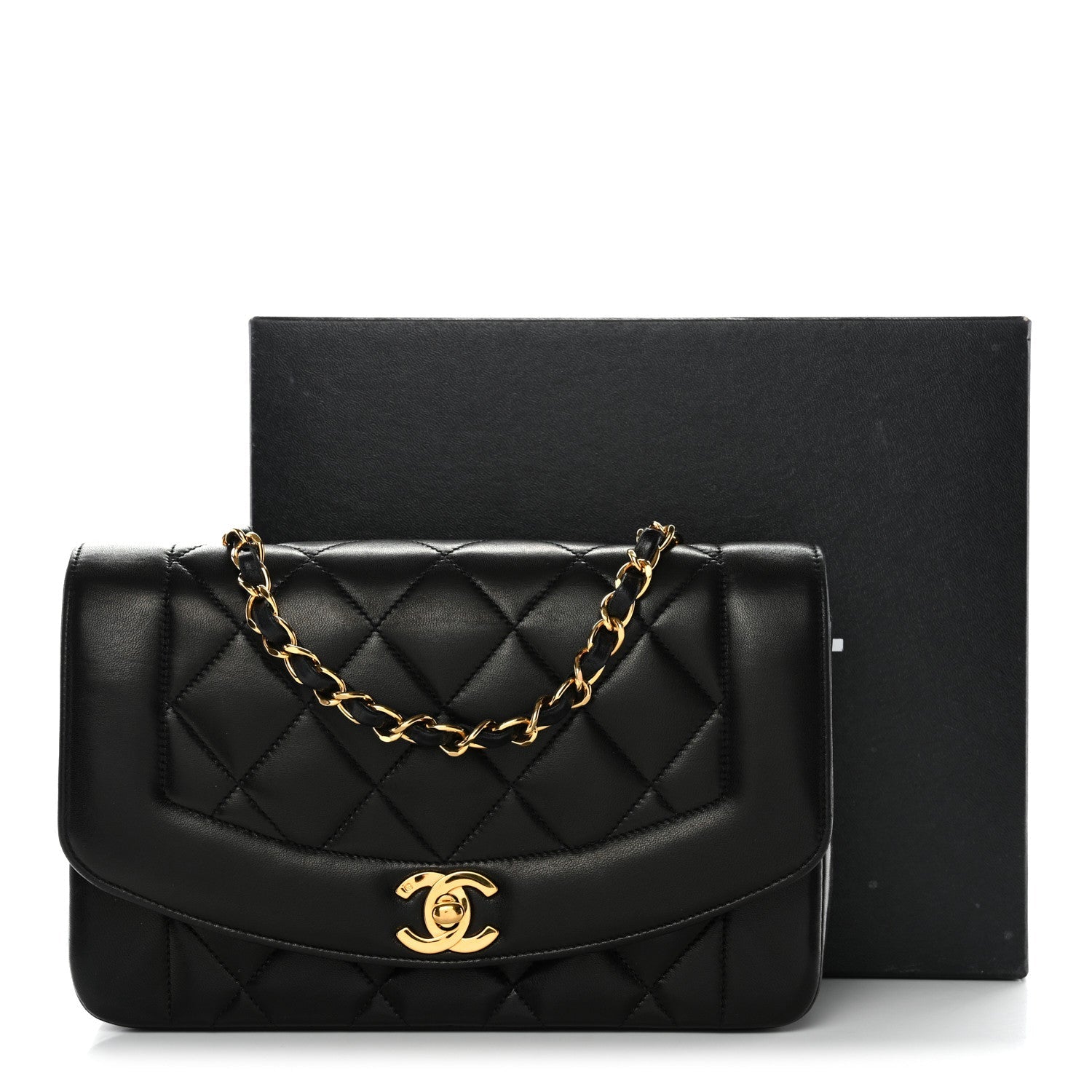 Lambskin Quilted Small Single Flap Black
