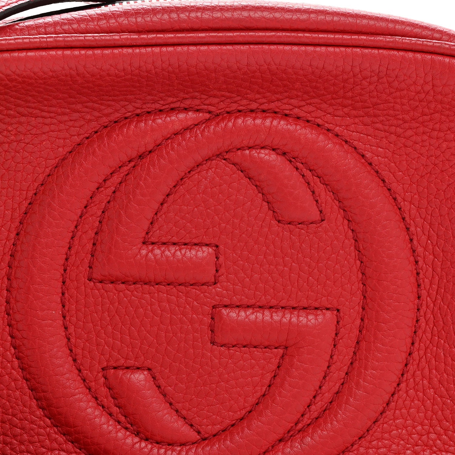 Pebbled Calfskin Small Soho Disco Bag Tabasco Red