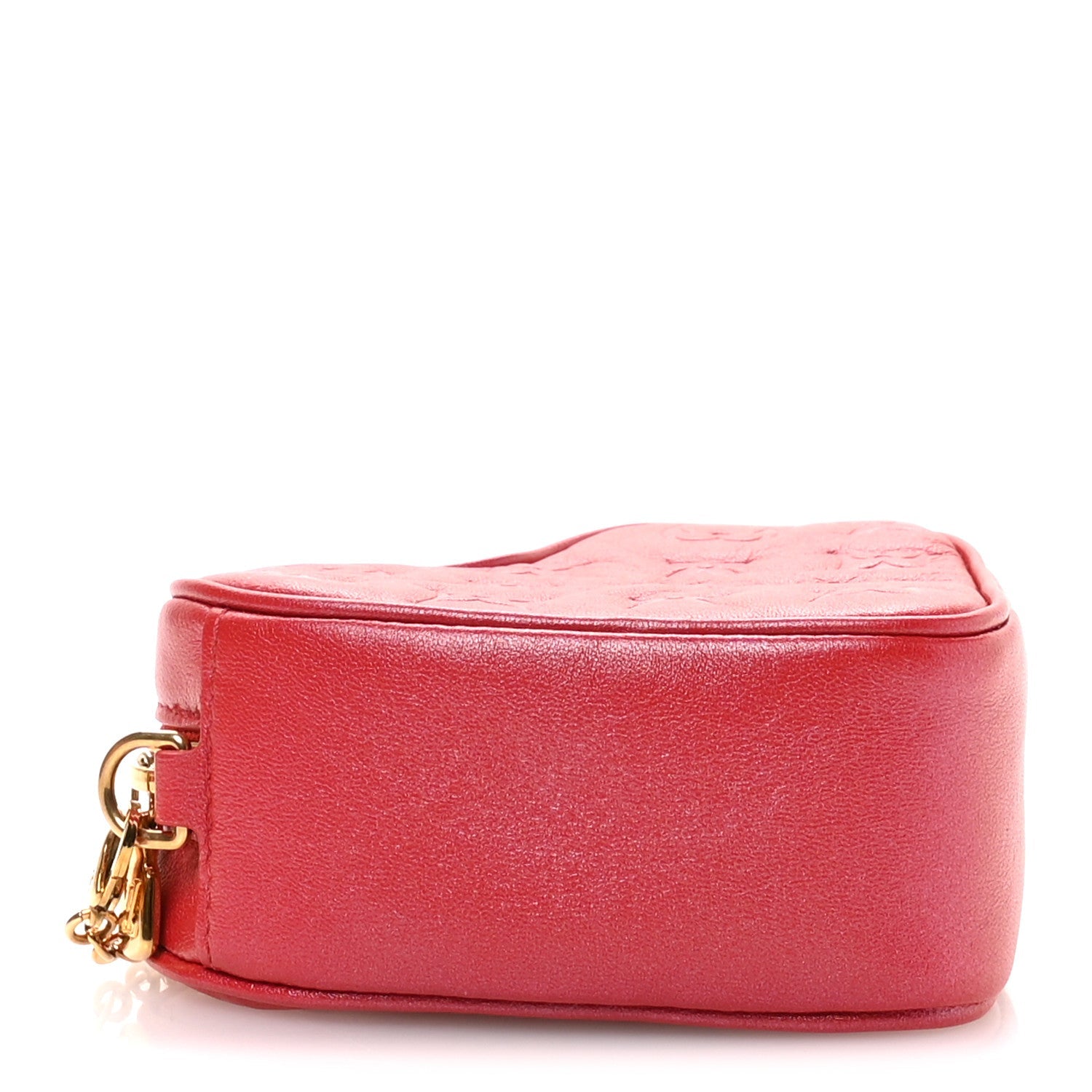 Lambskin Embossed Monogram Fall In Love Sac Coeur Heart Chain Bag Lipstick Red
