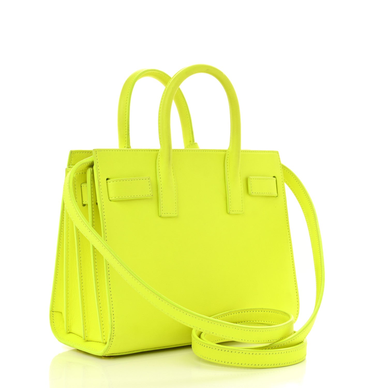 Calfskin Nano Sac De Jour Neon Yellow