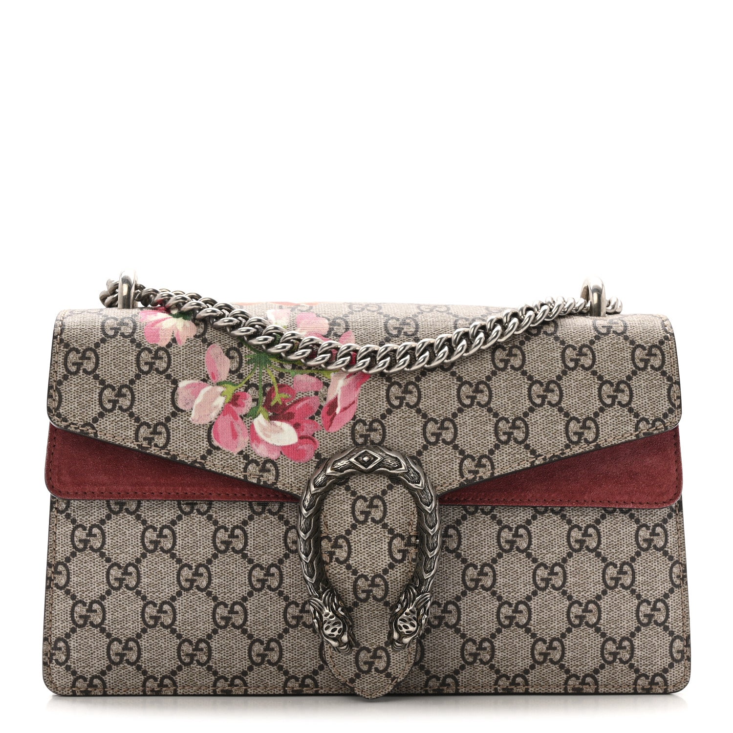 GG Supreme Monogram Blooms Small Dionysus Shoulder Bag Beige Multicolor Dry Rose
