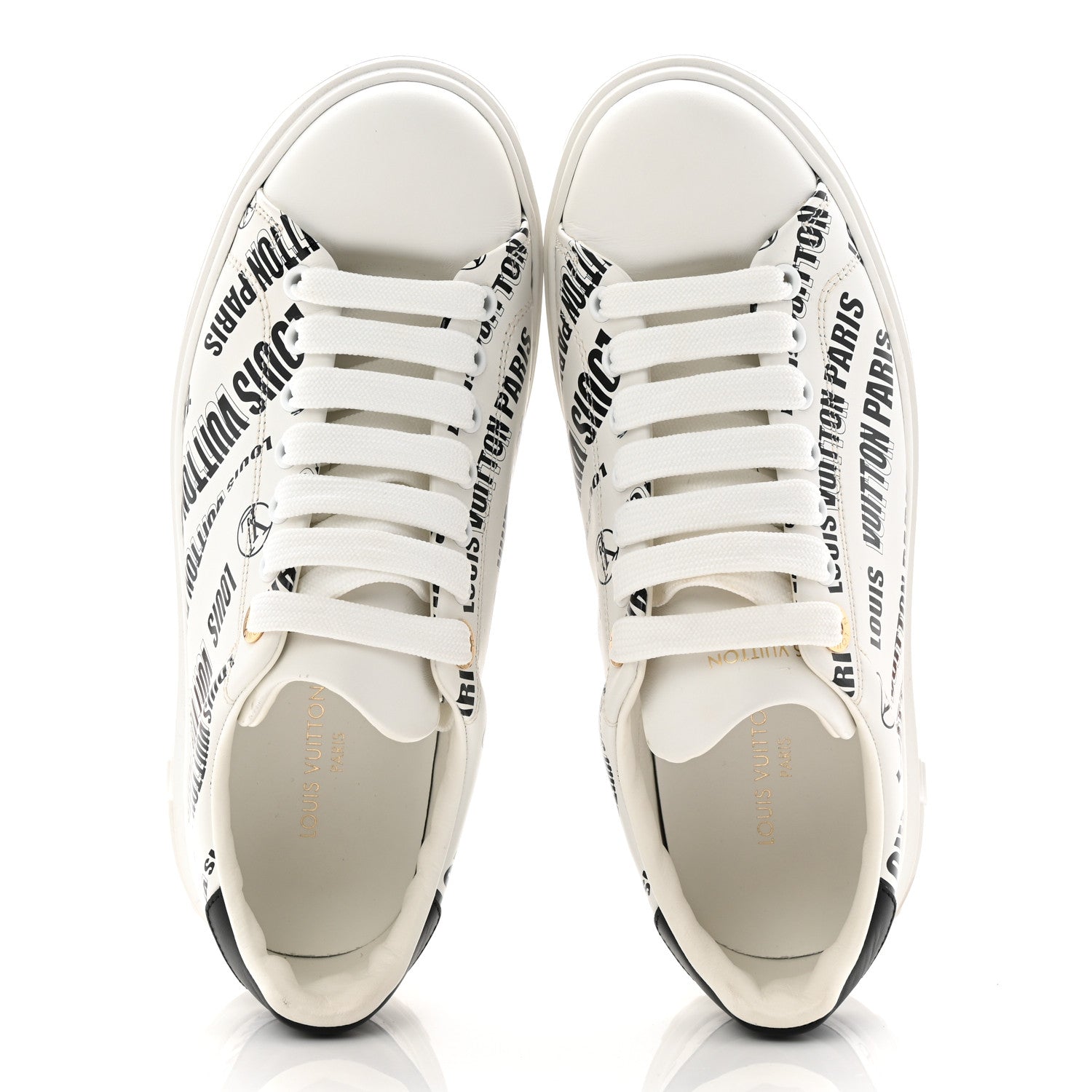 Calfskin Printed Time Out Trainer Sneakers 37 White