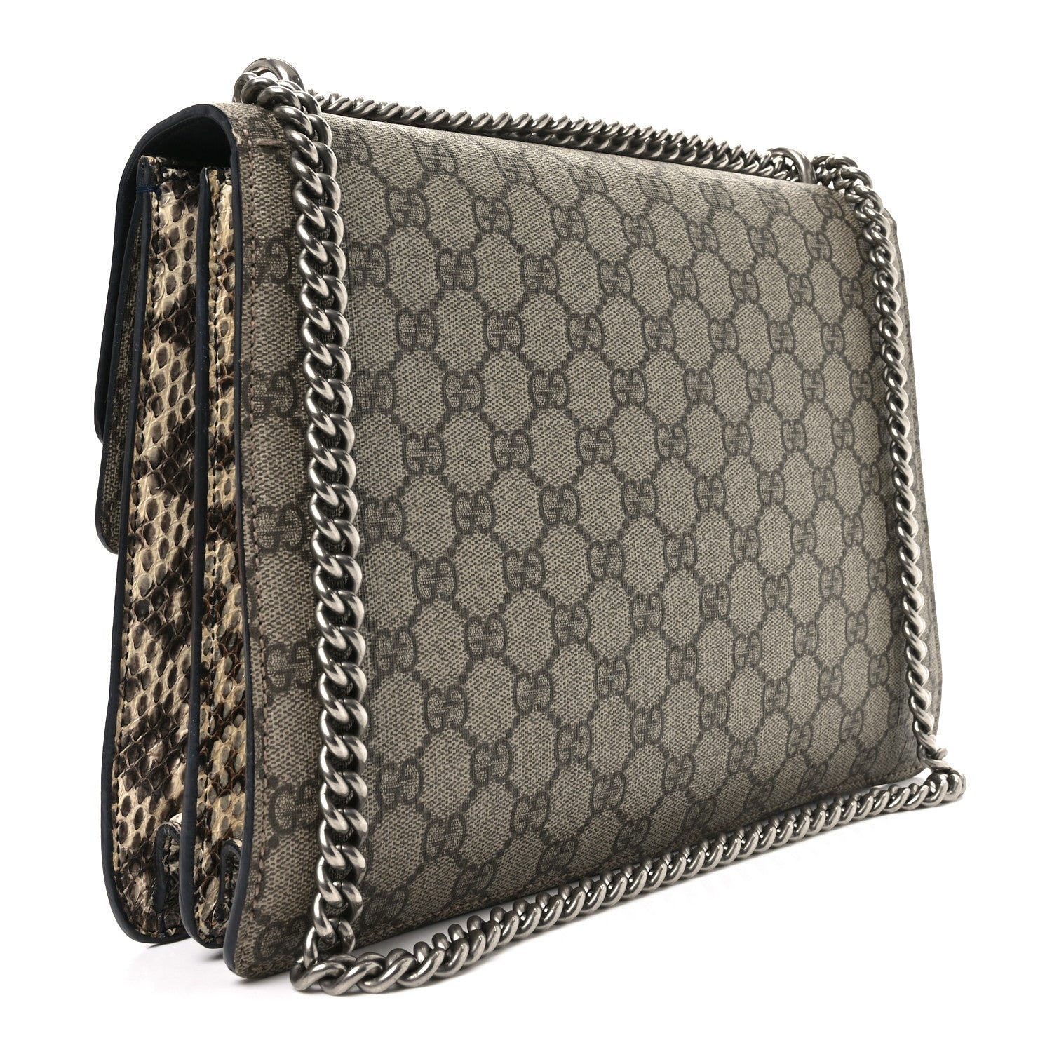 GG Supreme Monogram Snakeskin Crystal Magnetismo Embroidered Medium Dionysus Shoulder Bag