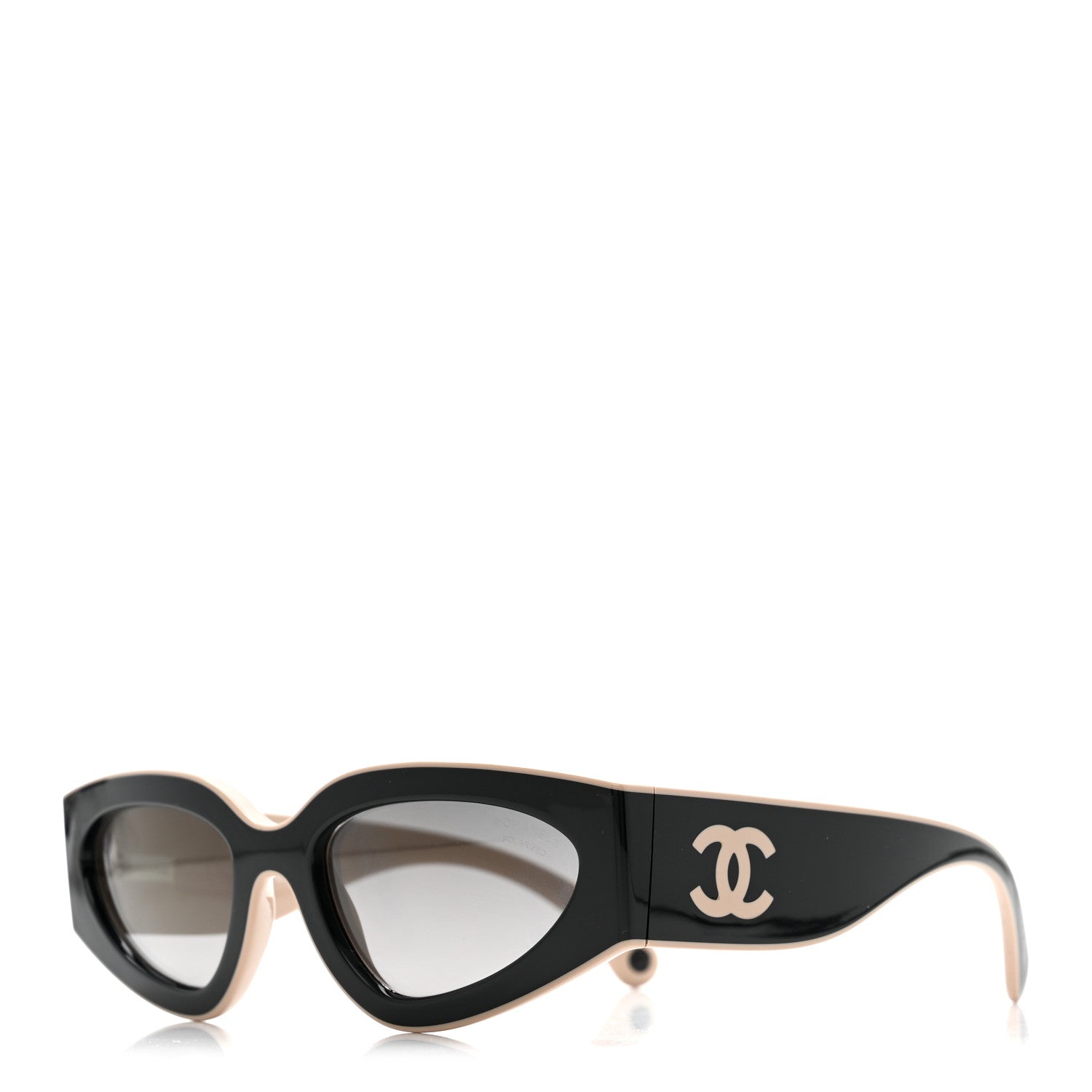 Acetate Cat Eye Sunglasses 6056 Black Beige