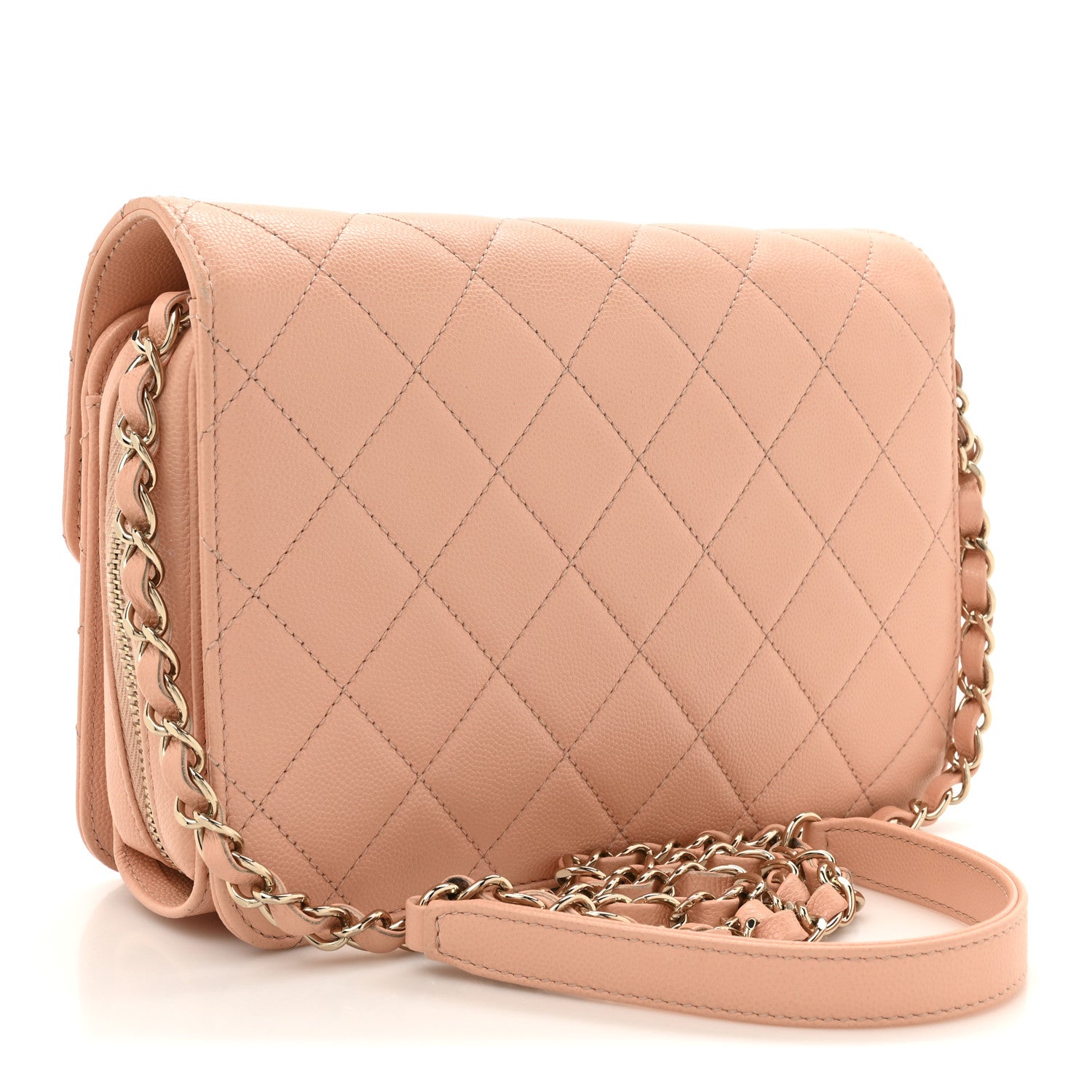 Caviar Quilted Large Like A Wallet Flap Coral
