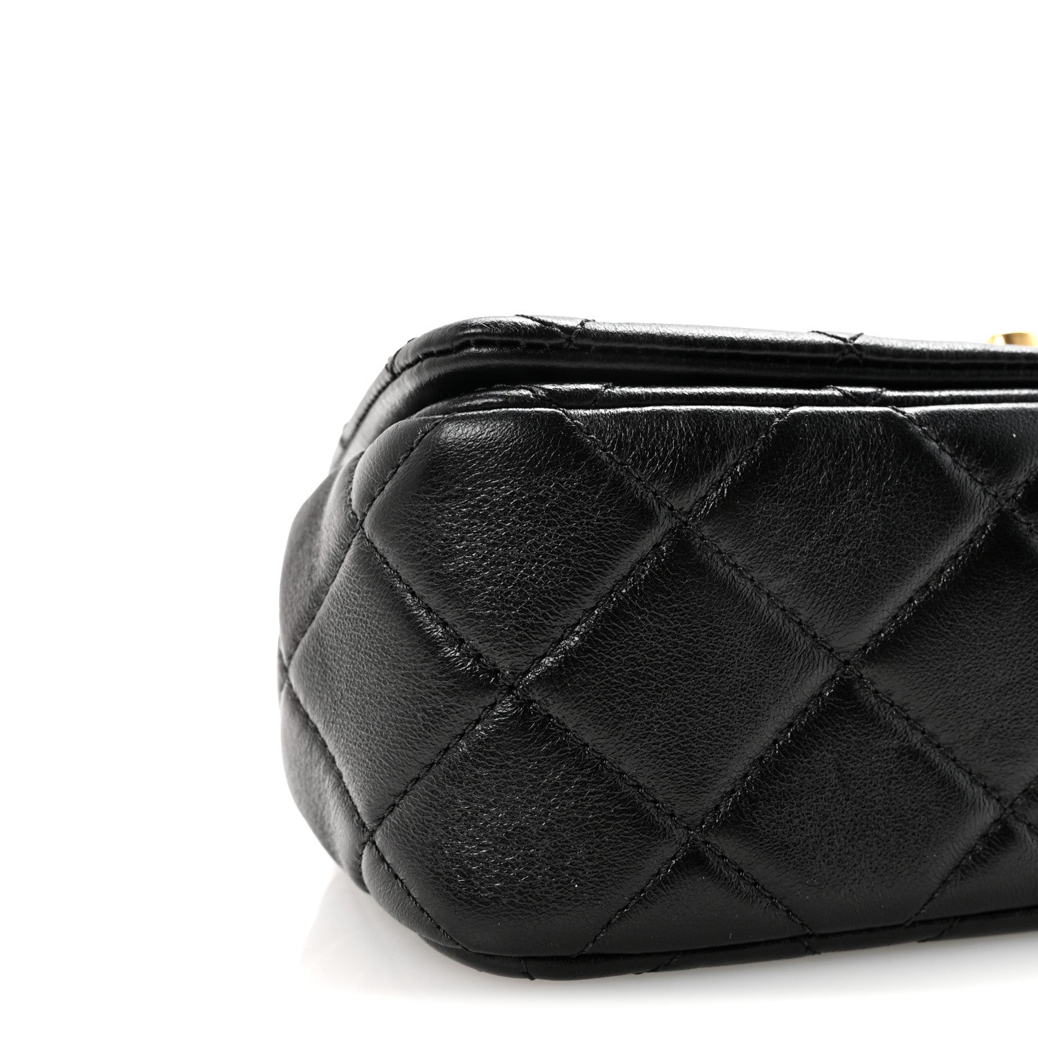 Lambskin Quilted Braided CC Mini Flap Black