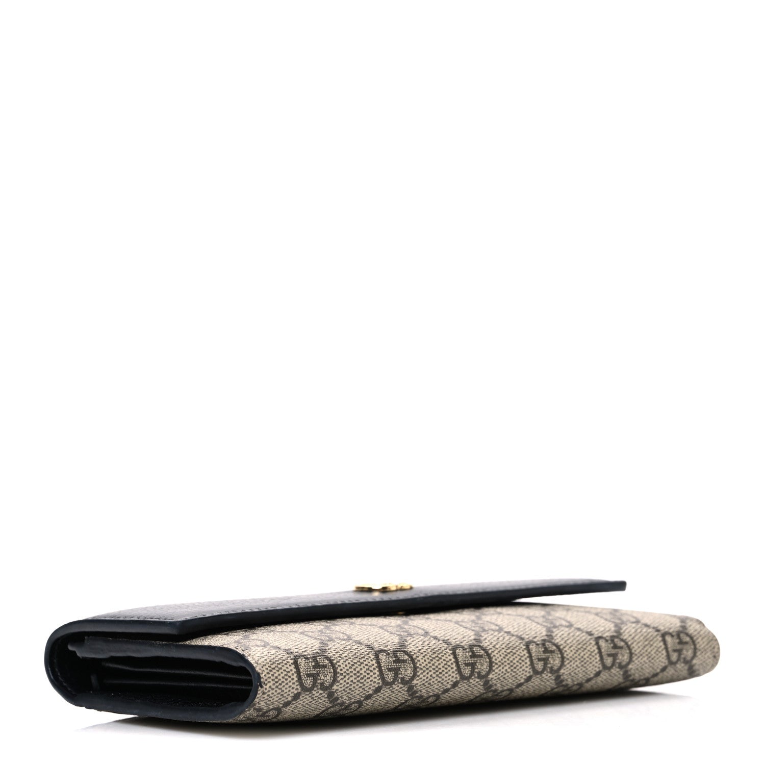 Dollar Calfskin GG Supreme Monogram GG Marmont Continental Wallet Black Beige Ebony