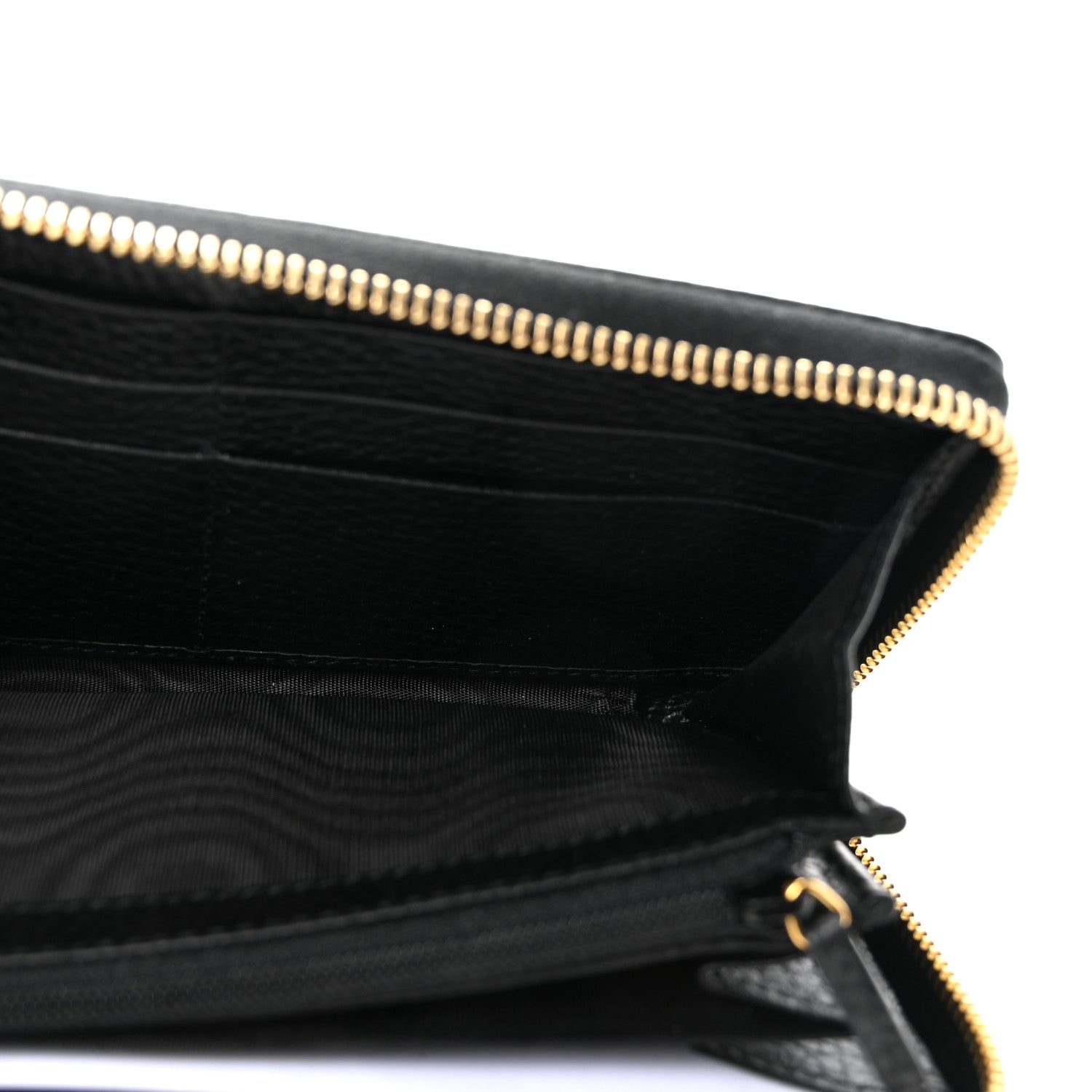 Dollar Calfskin GG Marmont Zip Around Wallet Black