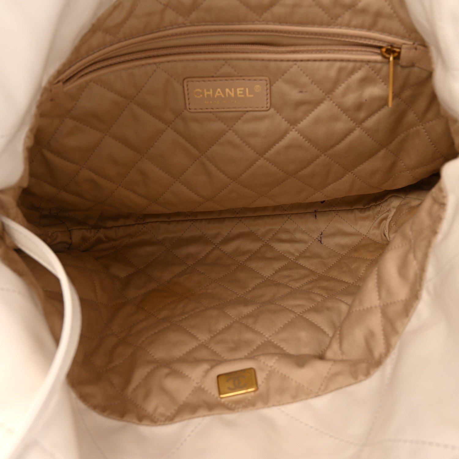Calfskin Quilted Small Chanel 22 White