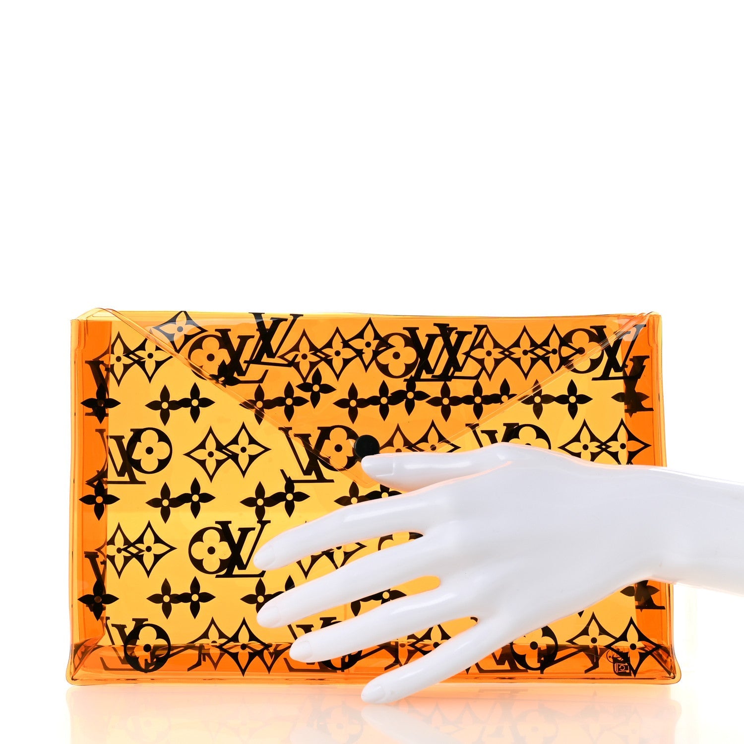 PVC Monogram Printed Envelope Pouch Orange