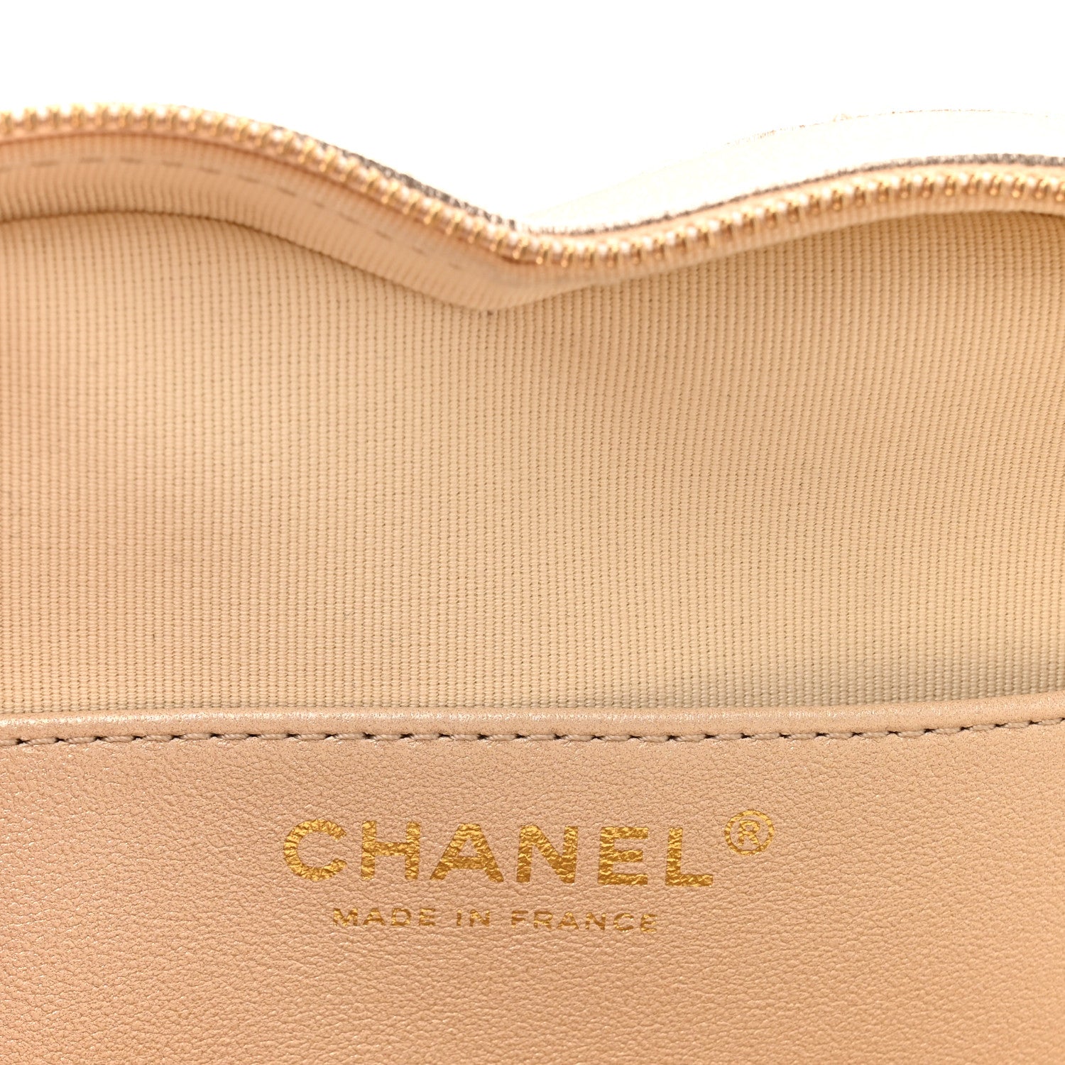 Metallic Lambskin Quilted CC In Love Heart Bag Gold