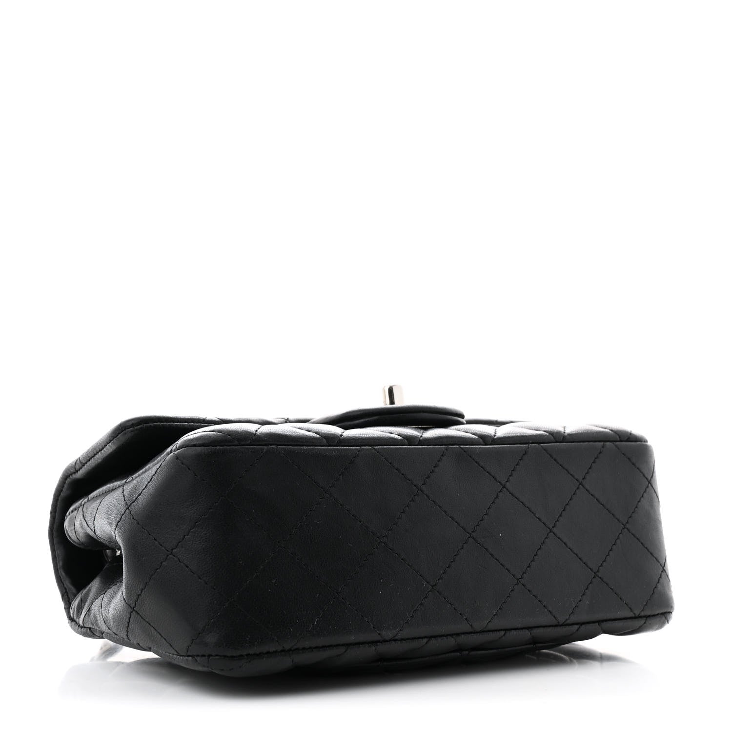 Lambskin Quilted Mini Rectangular Flap Black