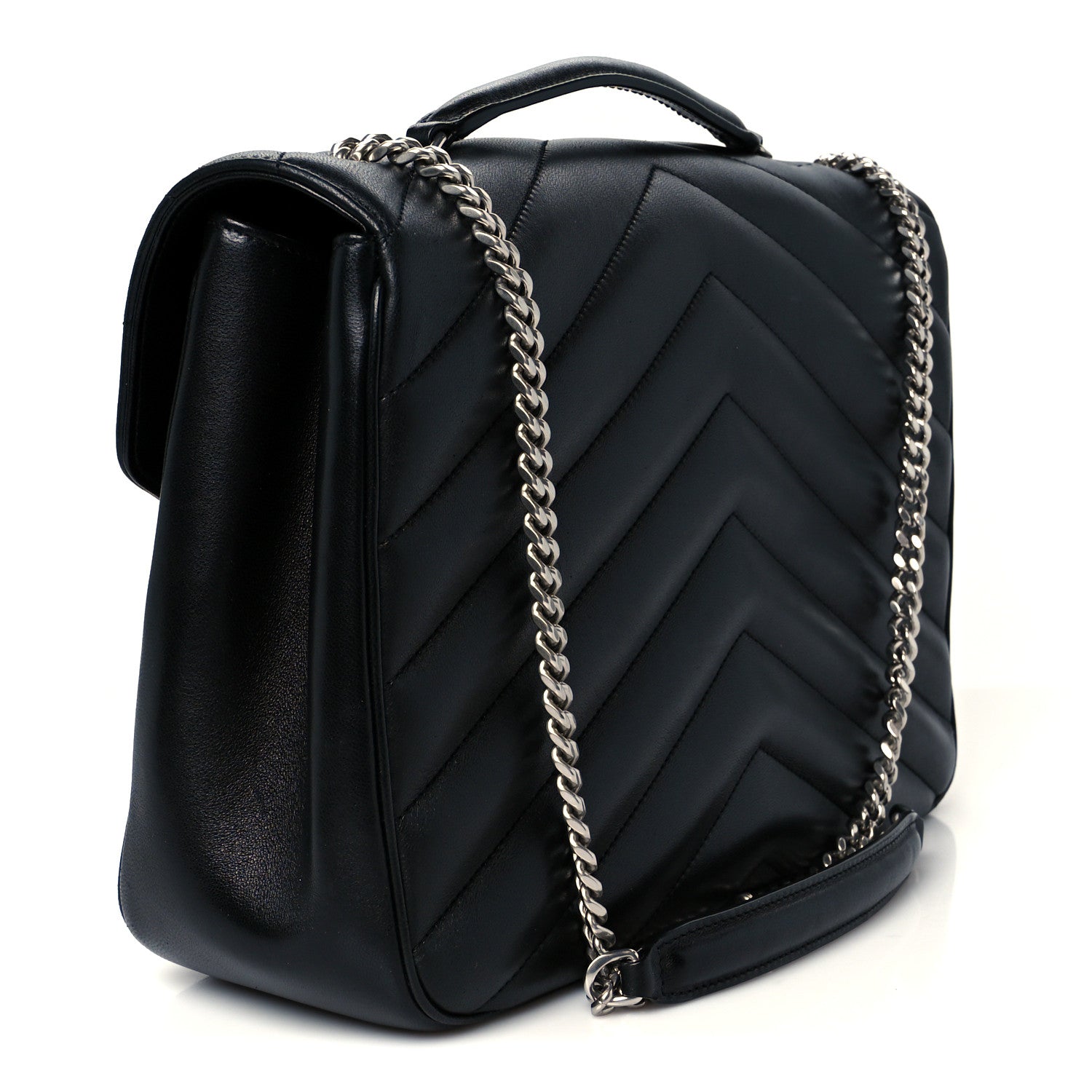Lambskin Quilted Monogram Large LouLou Black