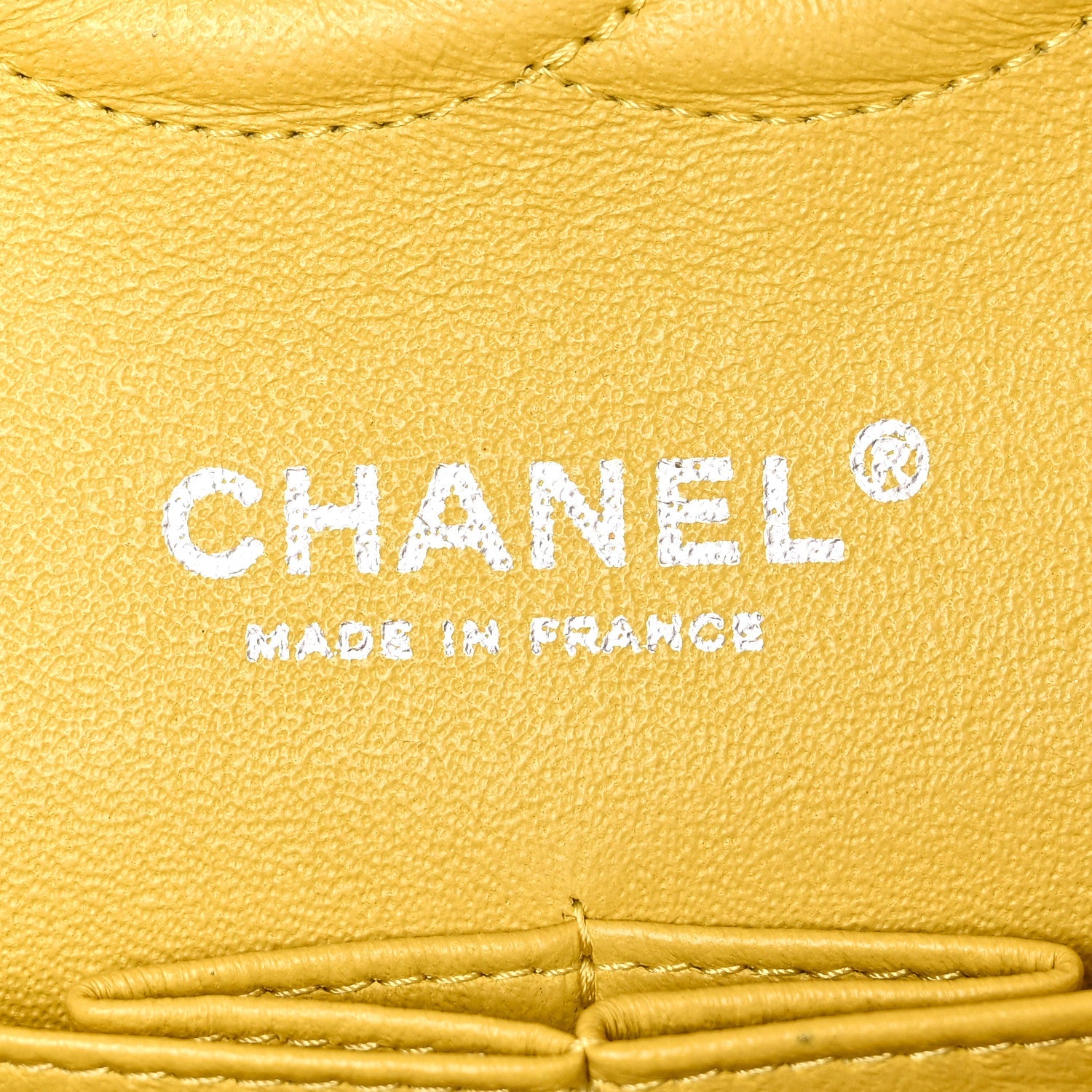 Lambskin Quilted Medium Double Flap Yellow