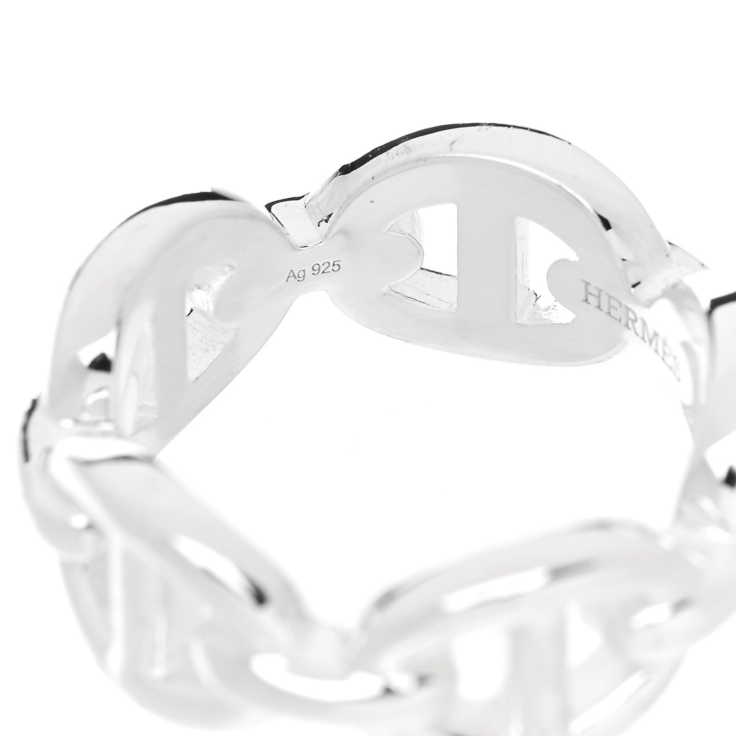 Sterling Silver PM Chaine d'Ancre Enchainee Band Ring 47 4.25