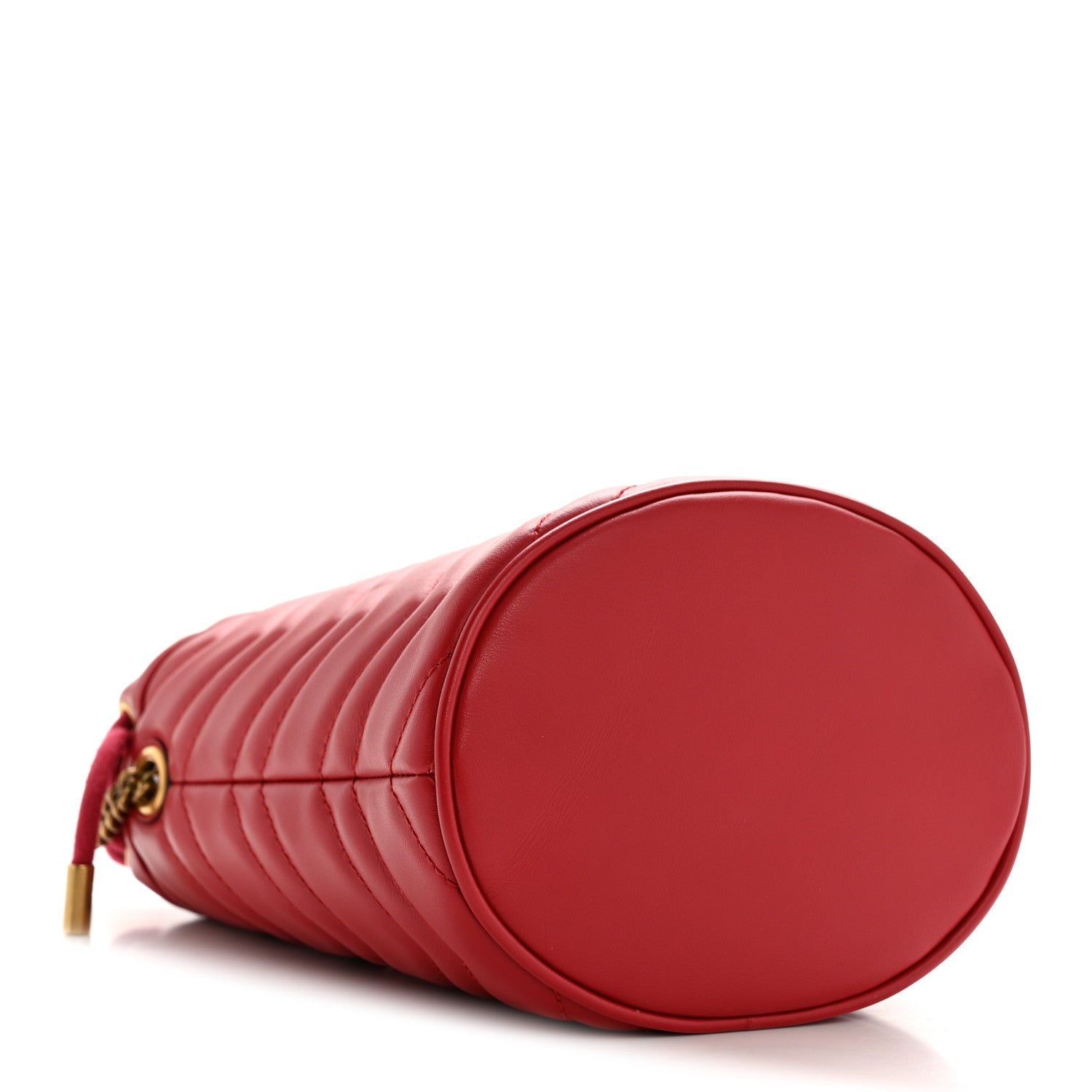 Calfskin Matelasse Mini GG Marmont 2.0 Bucket Bag Hibiscus Red