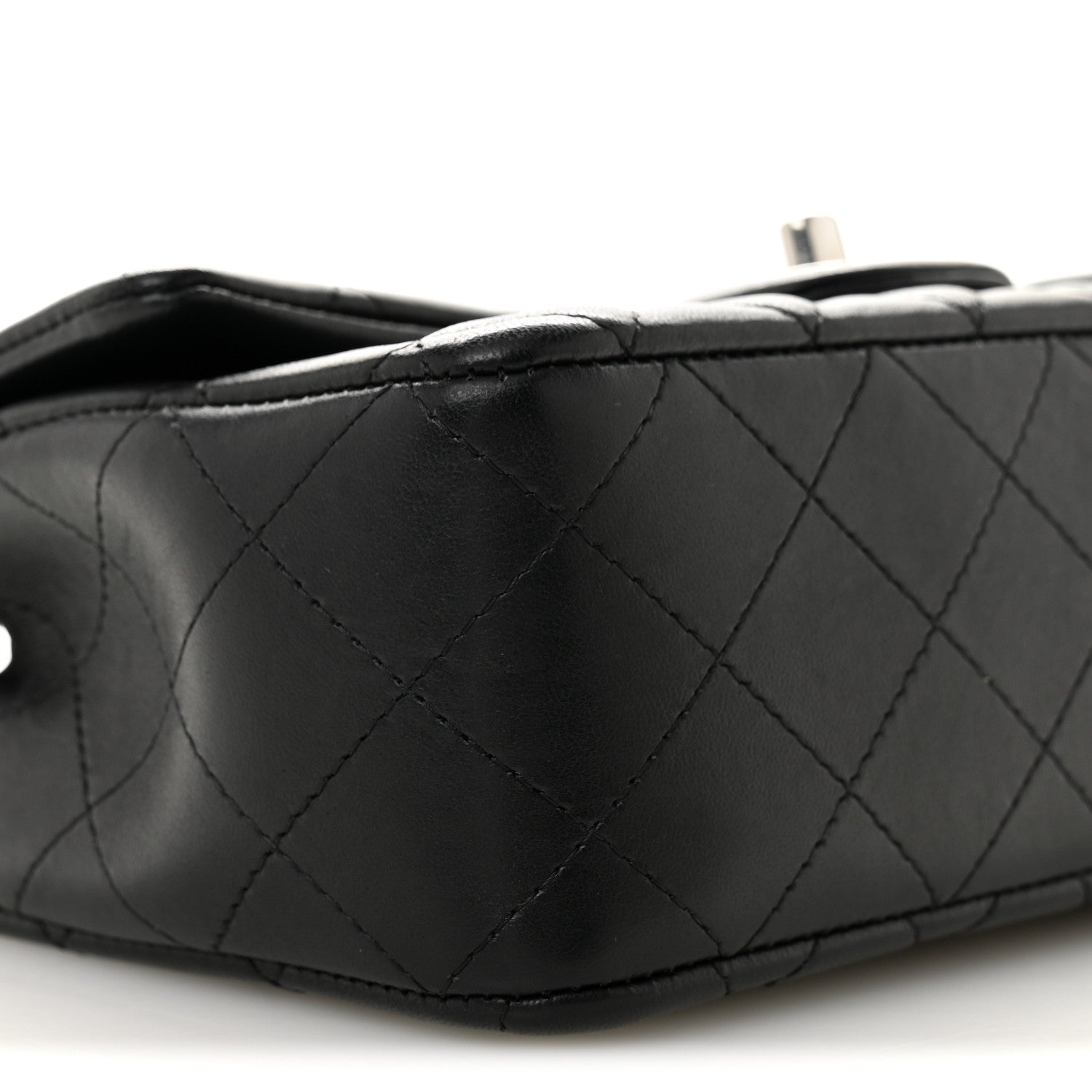 Lambskin Quilted Mini Rectangular Flap Black
