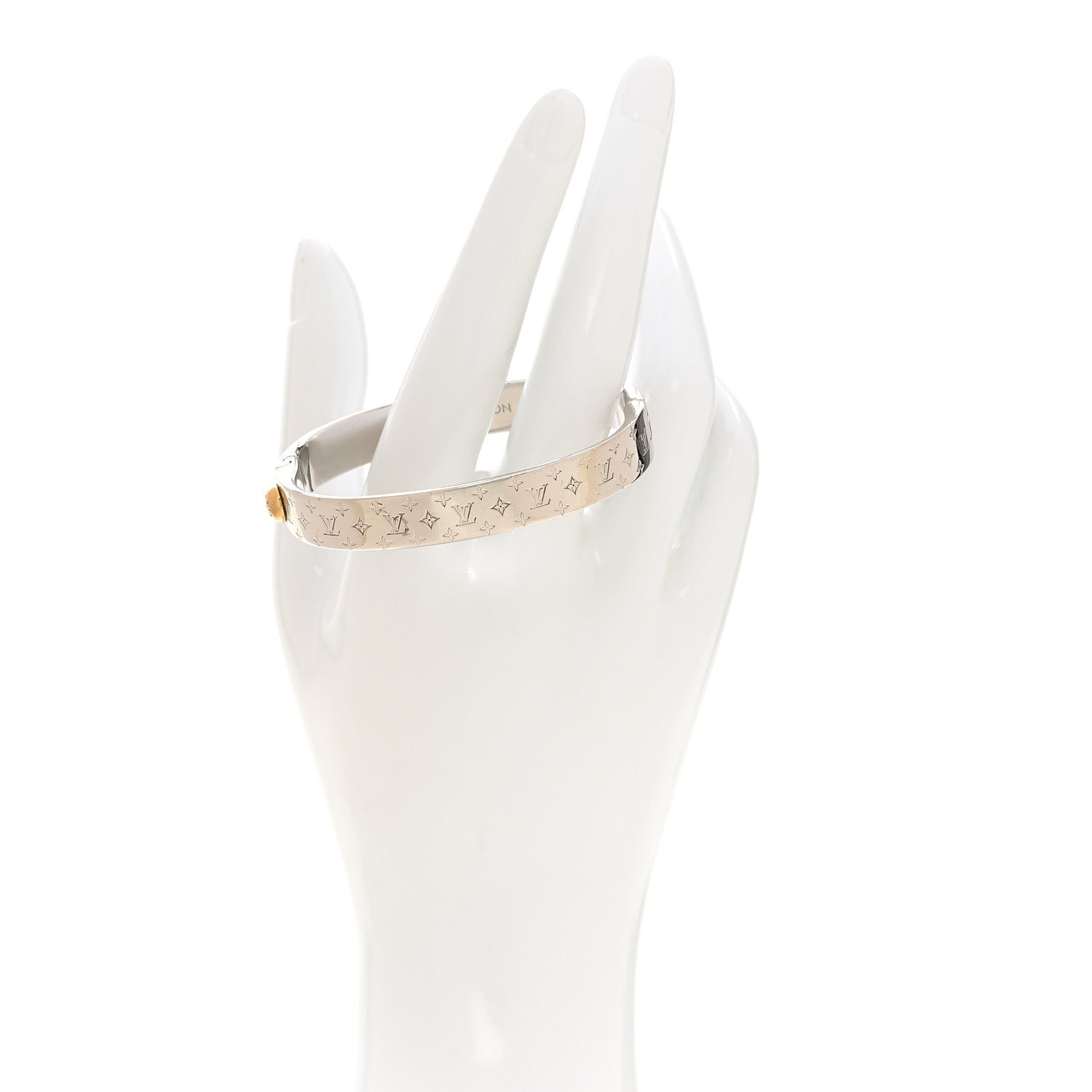 Brass Palladium Plated Nanogram Cuff S Silver