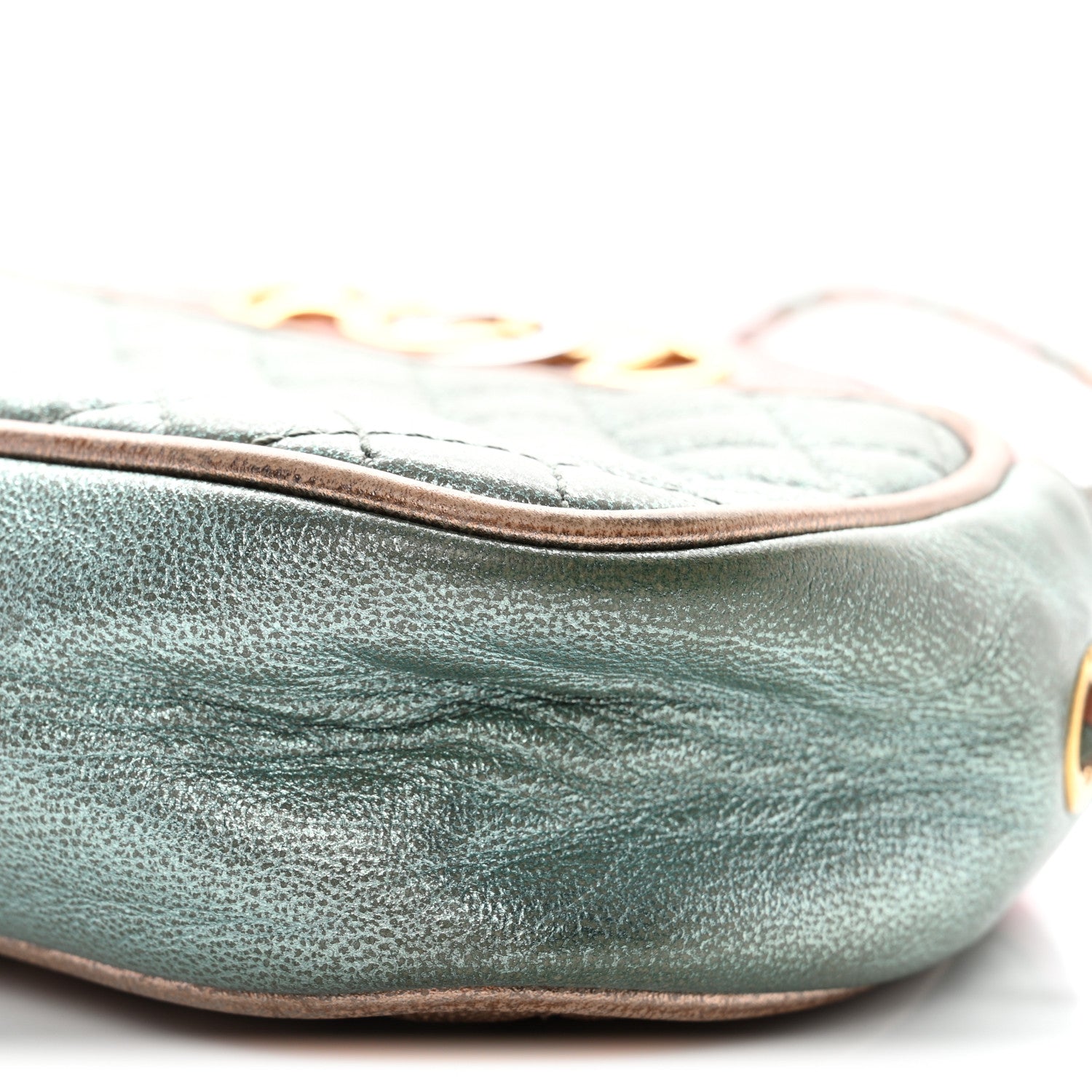 Laminated Nappa Trapuntata Mini Zumi Dome Shoulder Bag Rosa Lago Rame