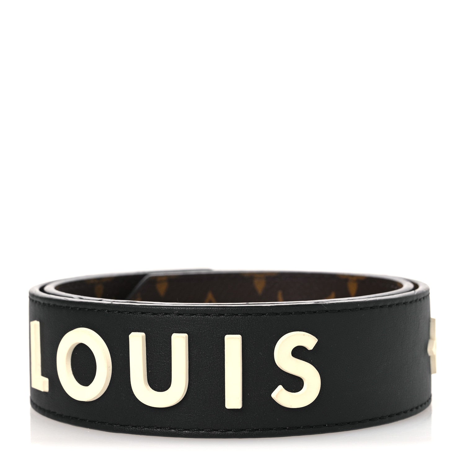 Monogram Letter Bandouliere Shoulder Strap Black