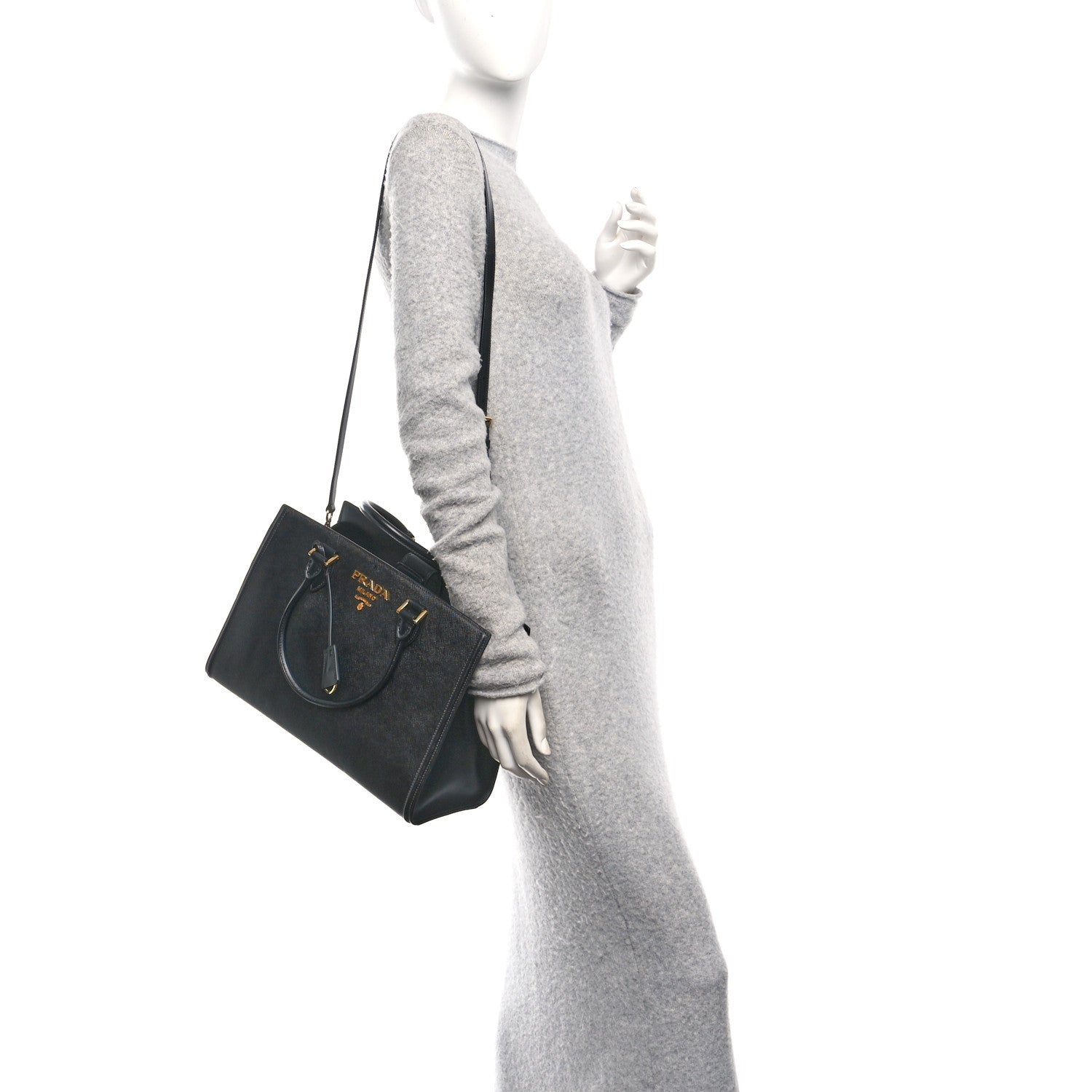 Saffiano Soft Calfskin Tote Black