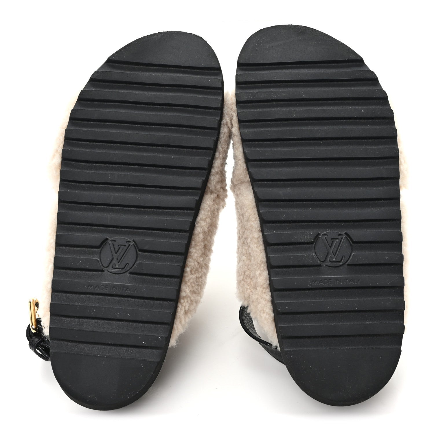Shearling Paseo Sandals 37 Black