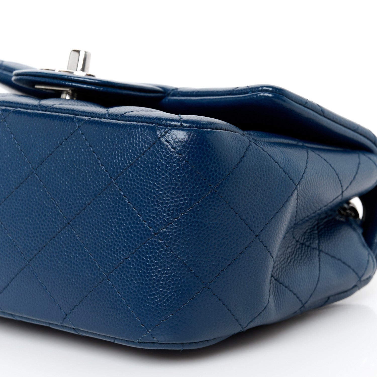 Caviar Quilted Mini Square Flap Navy