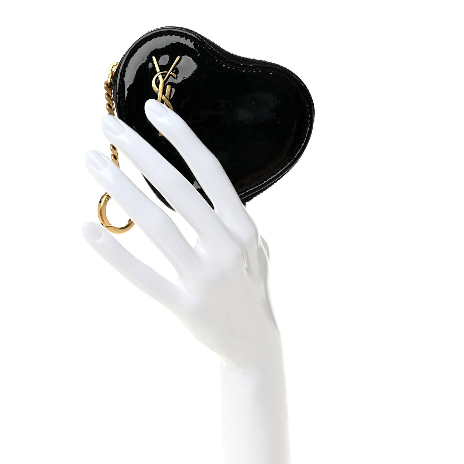 Patent Heart Key Pouch Black