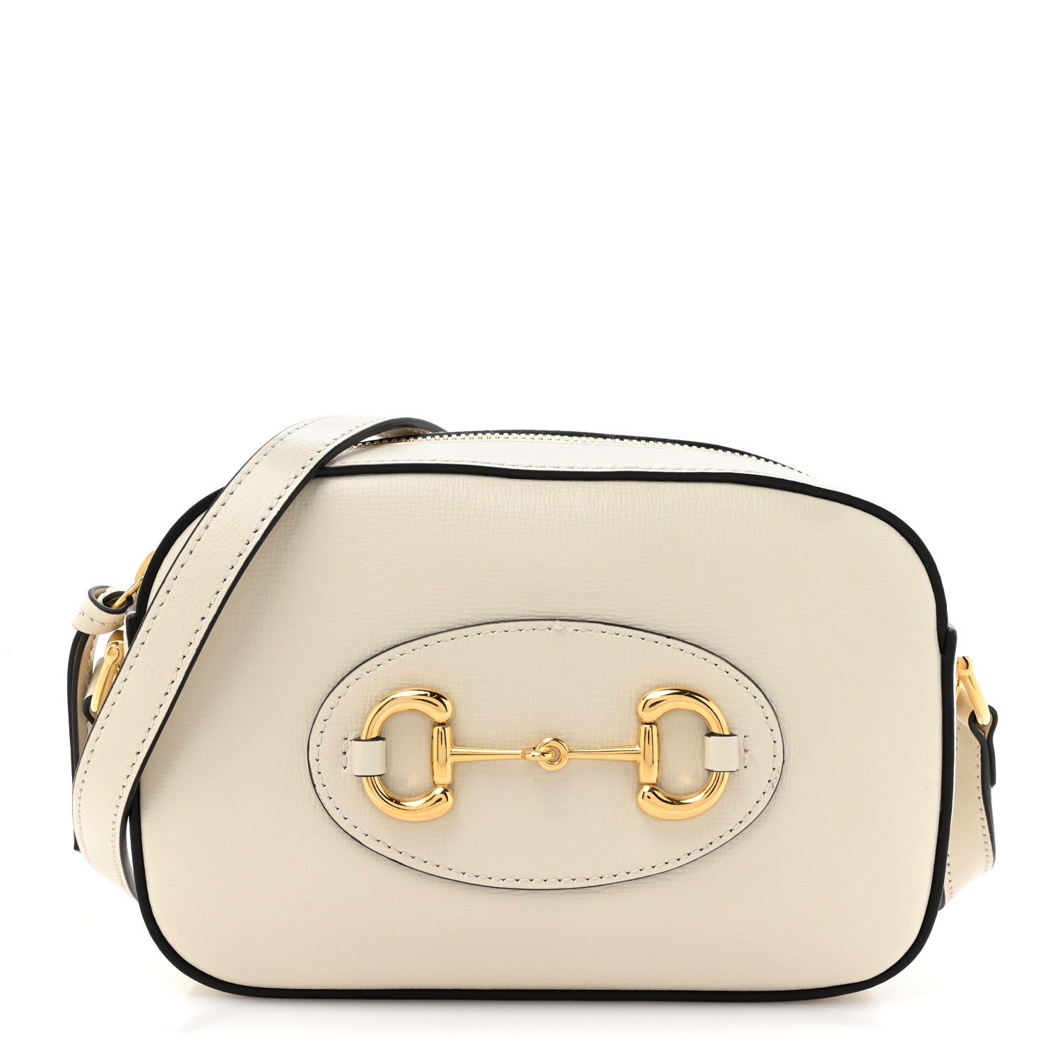 Azalea Calfskin Mini Horsebit 1955 Camera Shoulder Bag Mystic White