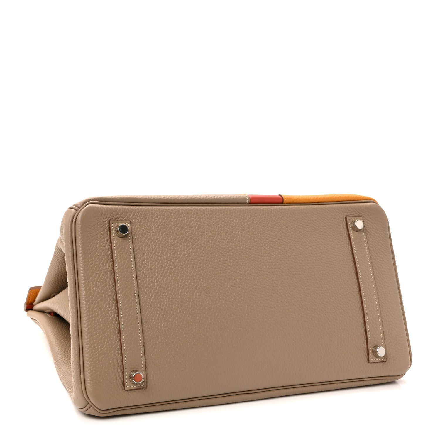 Taurillon Clemence Swift Tri-Color Birkin 35 Sanguine Gris Tourterelle Moutarde
