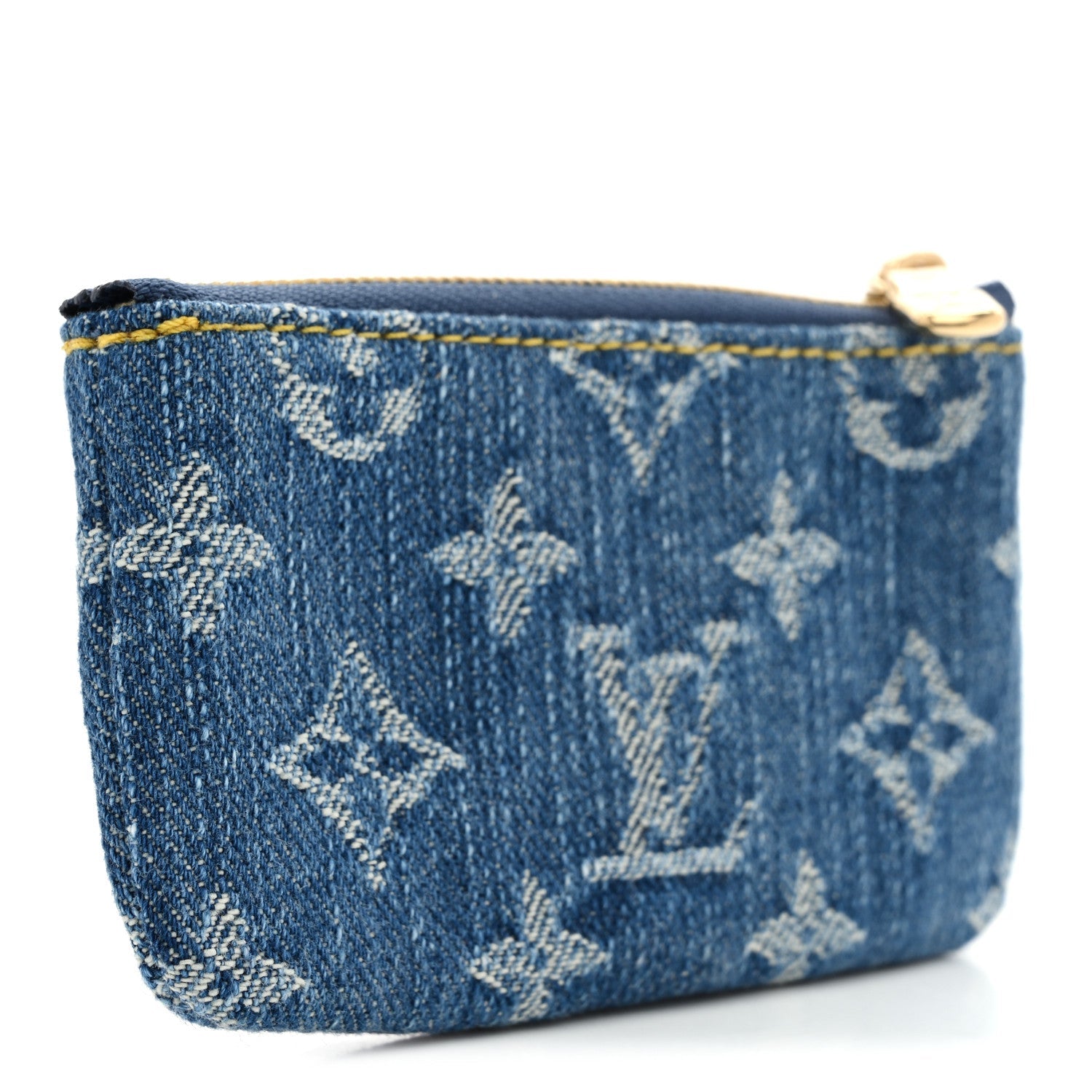 LV X TM Monogram Denim Cerises Key Pouch Blue