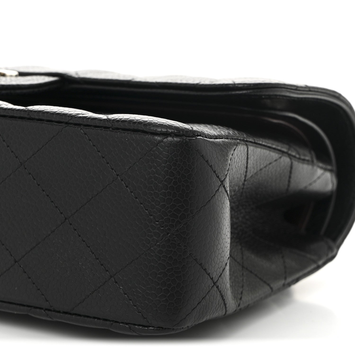 Caviar Quilted Small Double Flap Black
