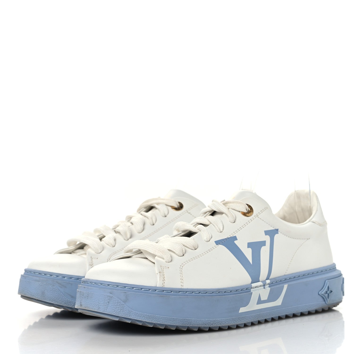 Calfskin Time Out LV Sneakers 40 Blue