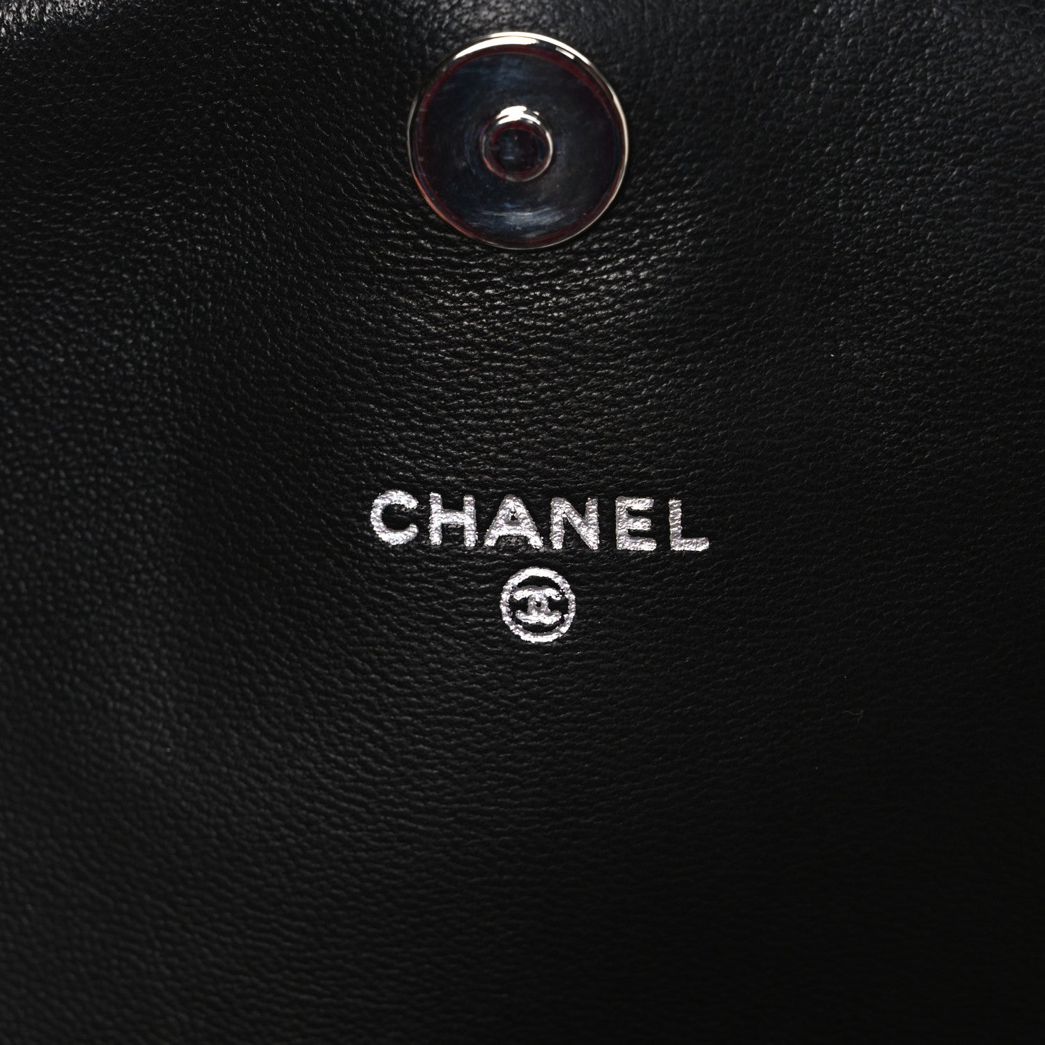 Lambskin Half Moon Wallet On Chain WOC Black