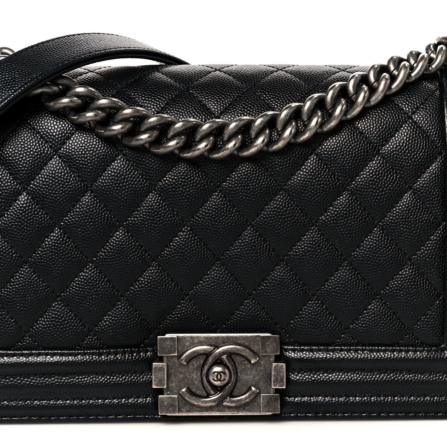 Caviar Quilted Medium Boy Flap Black