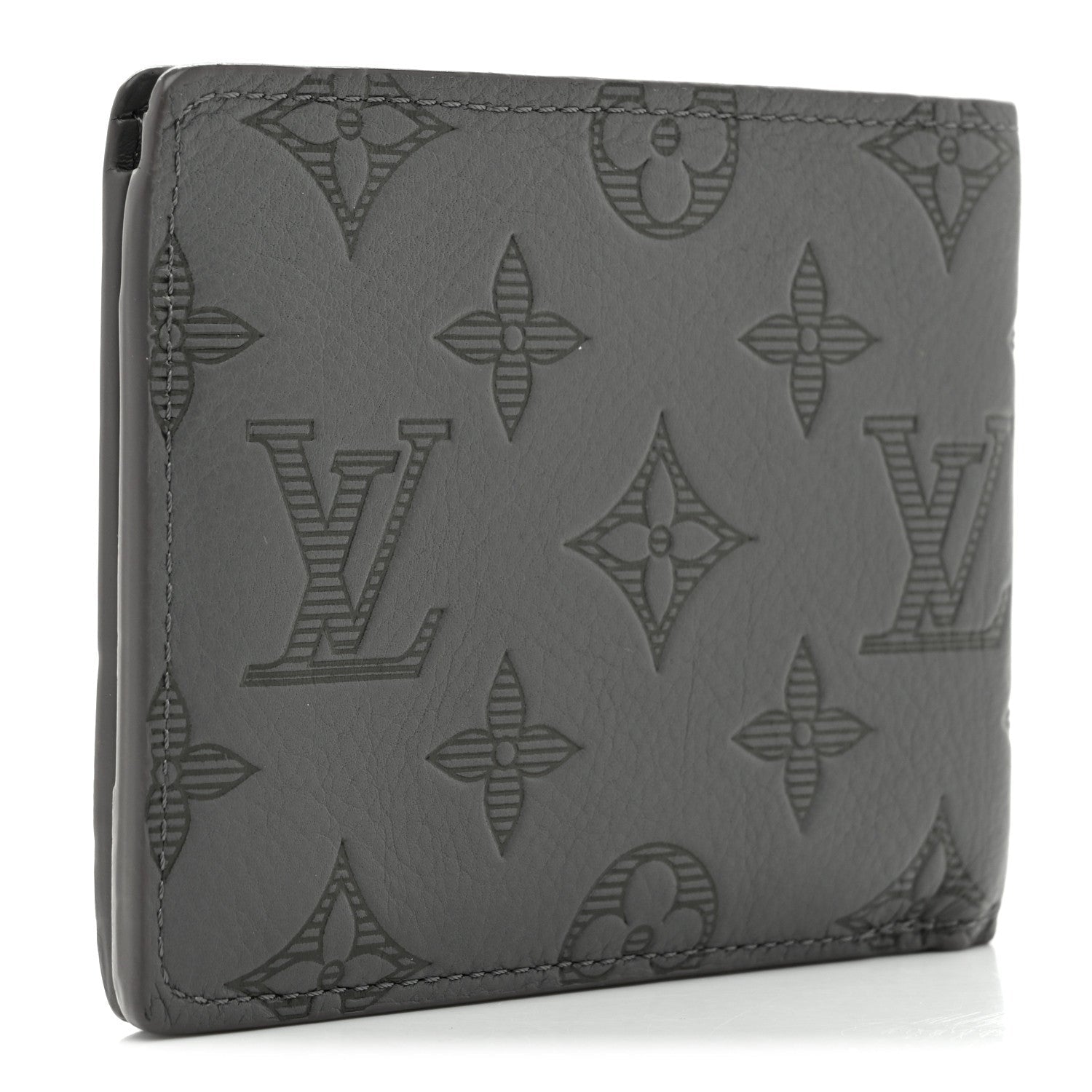 Calfskin Monogram Shadow Multiple Wallet Anthracite Gray