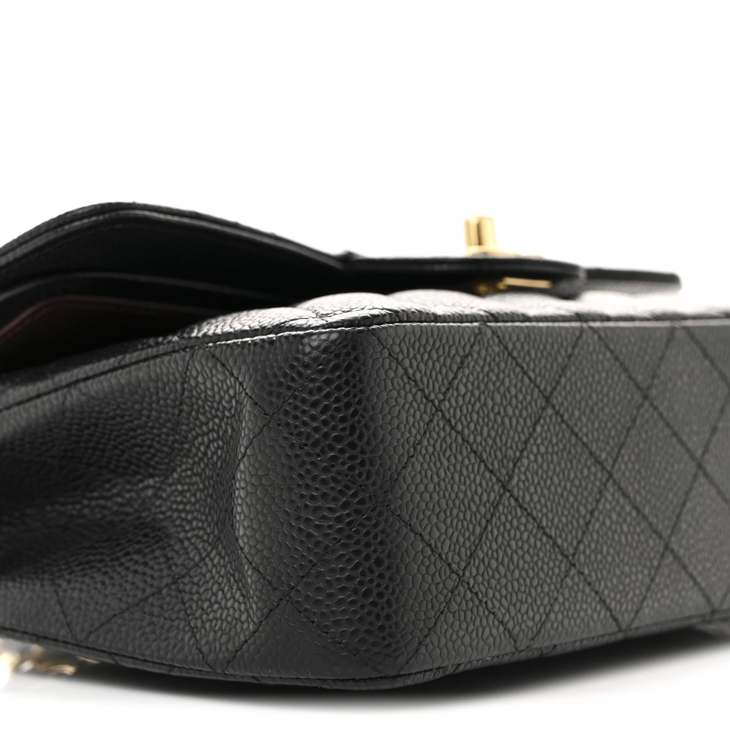 Caviar Quilted Small Double Flap Black
