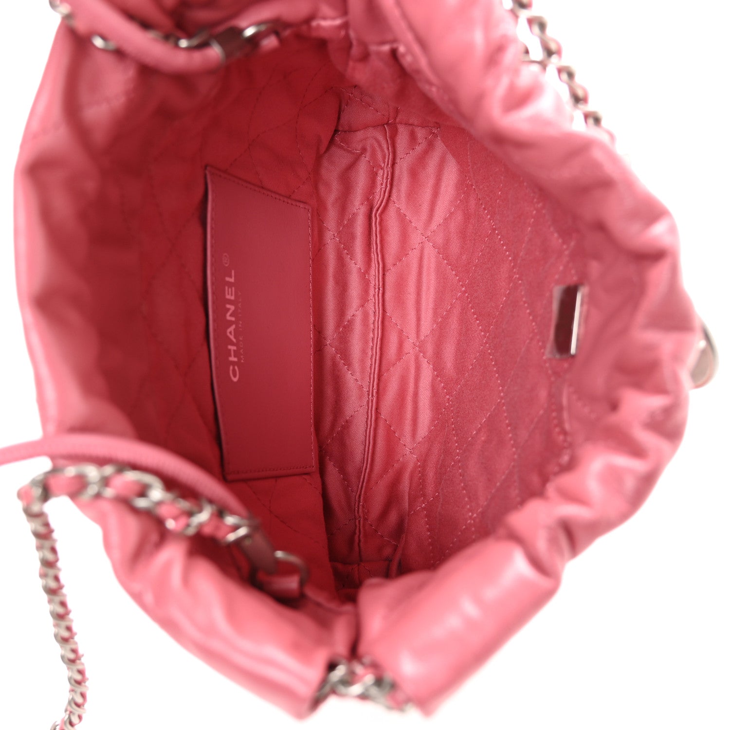 Shiny Calfskin Quilted Mini Chanel 22 Pink