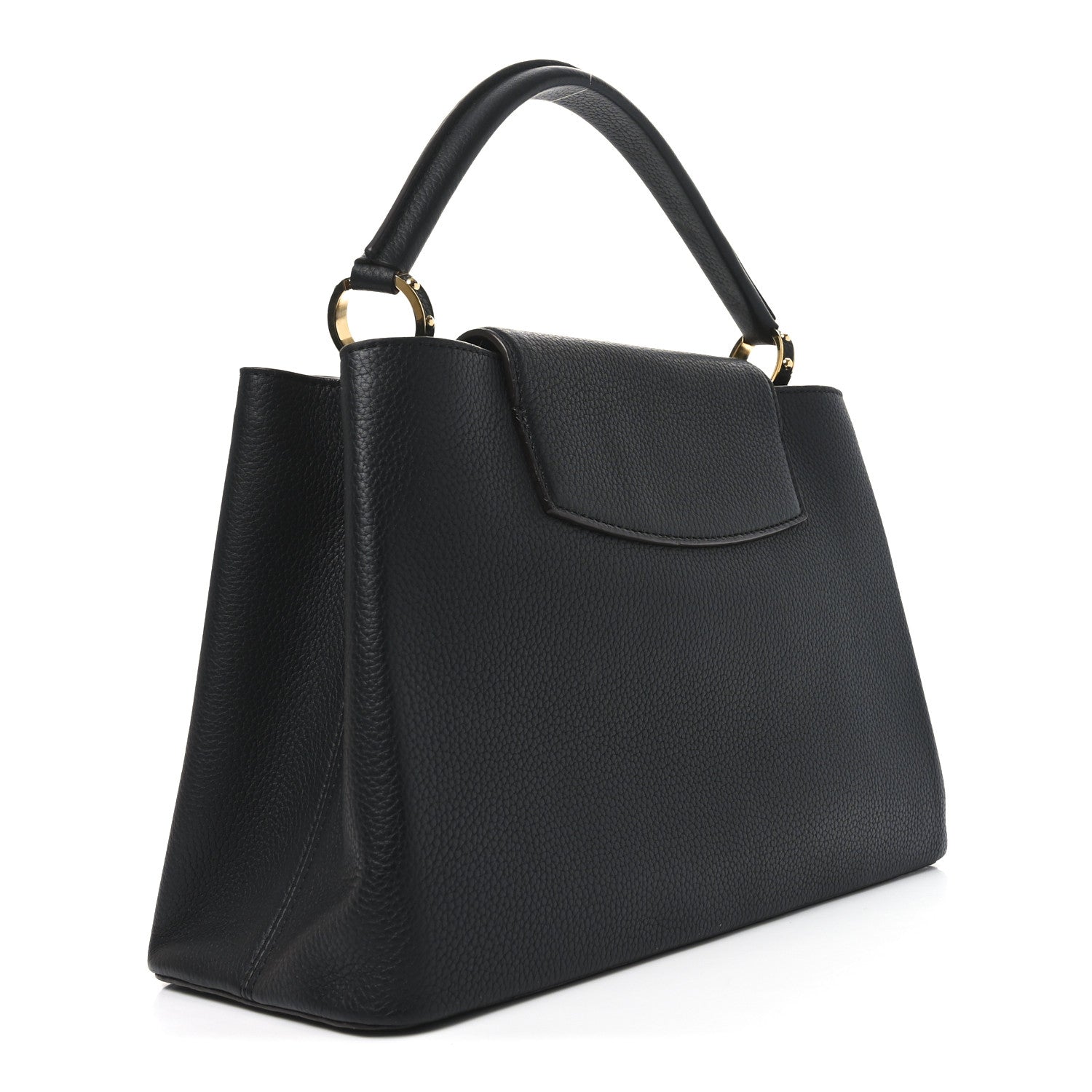 Taurillon Capucines MM Black Fuchsia