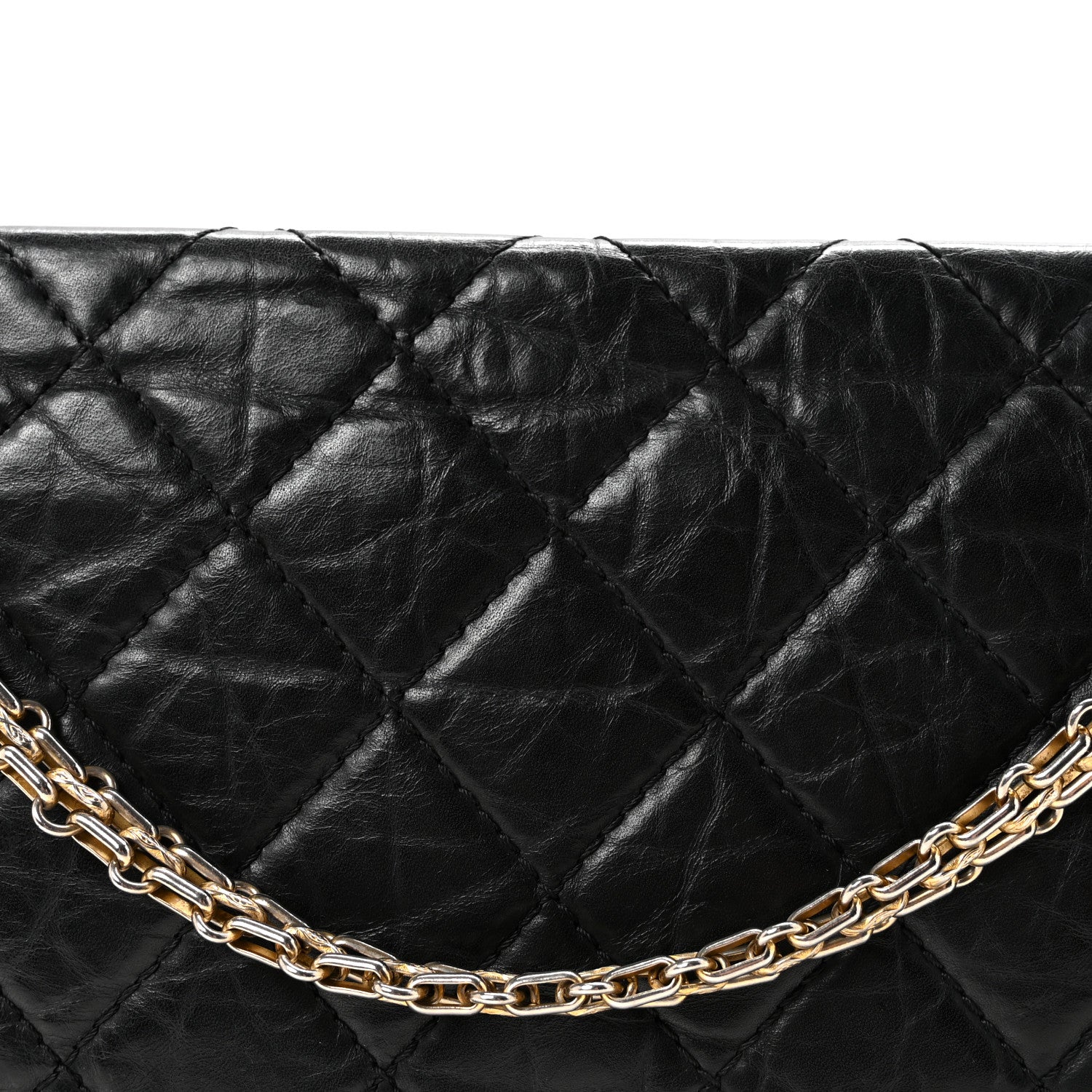 Aged Calfskin Quilted 2.55 Reissue 227 Flap Black