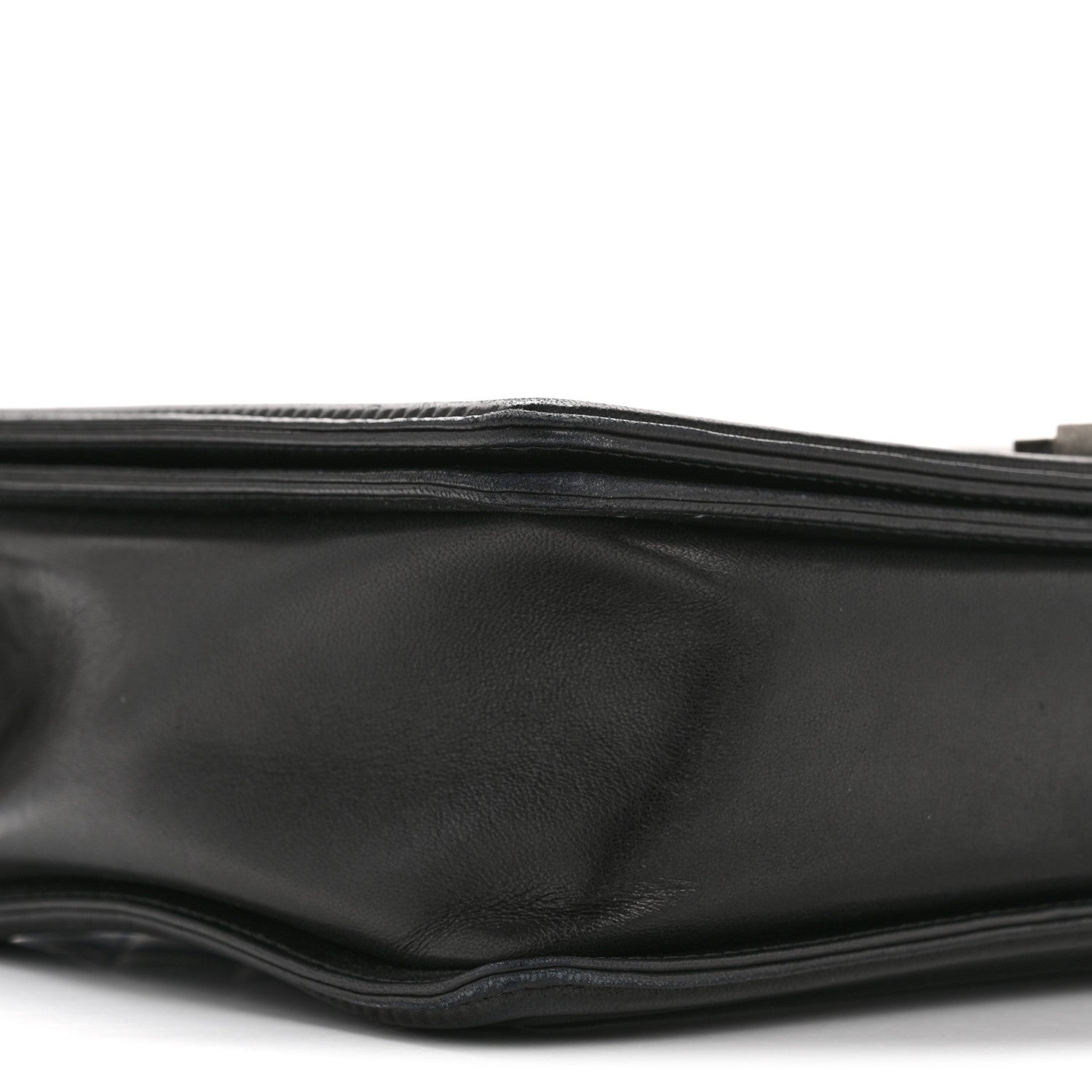 Lambskin Quilted Large Boy Flap Black