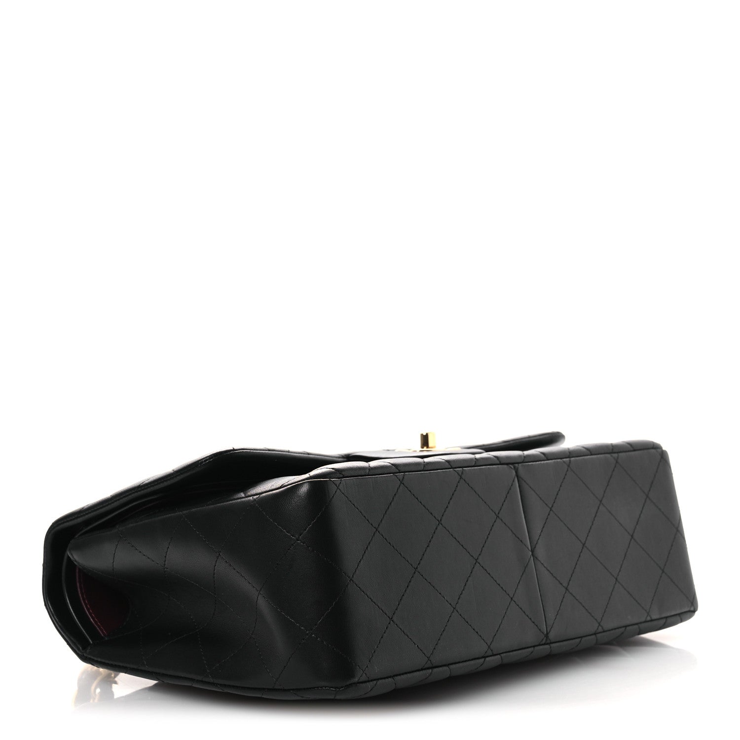 Lambskin Quilted Jumbo Double Flap Black